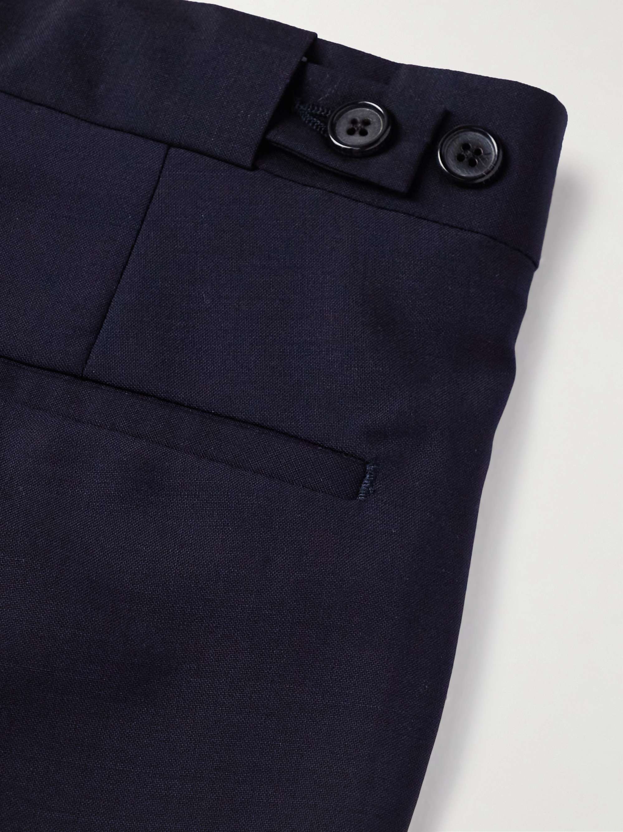 PAUL SMITH Slim-Fit Satin-Trimmed Pleated Wool and Mohair-Blend Tuxedo Trousers