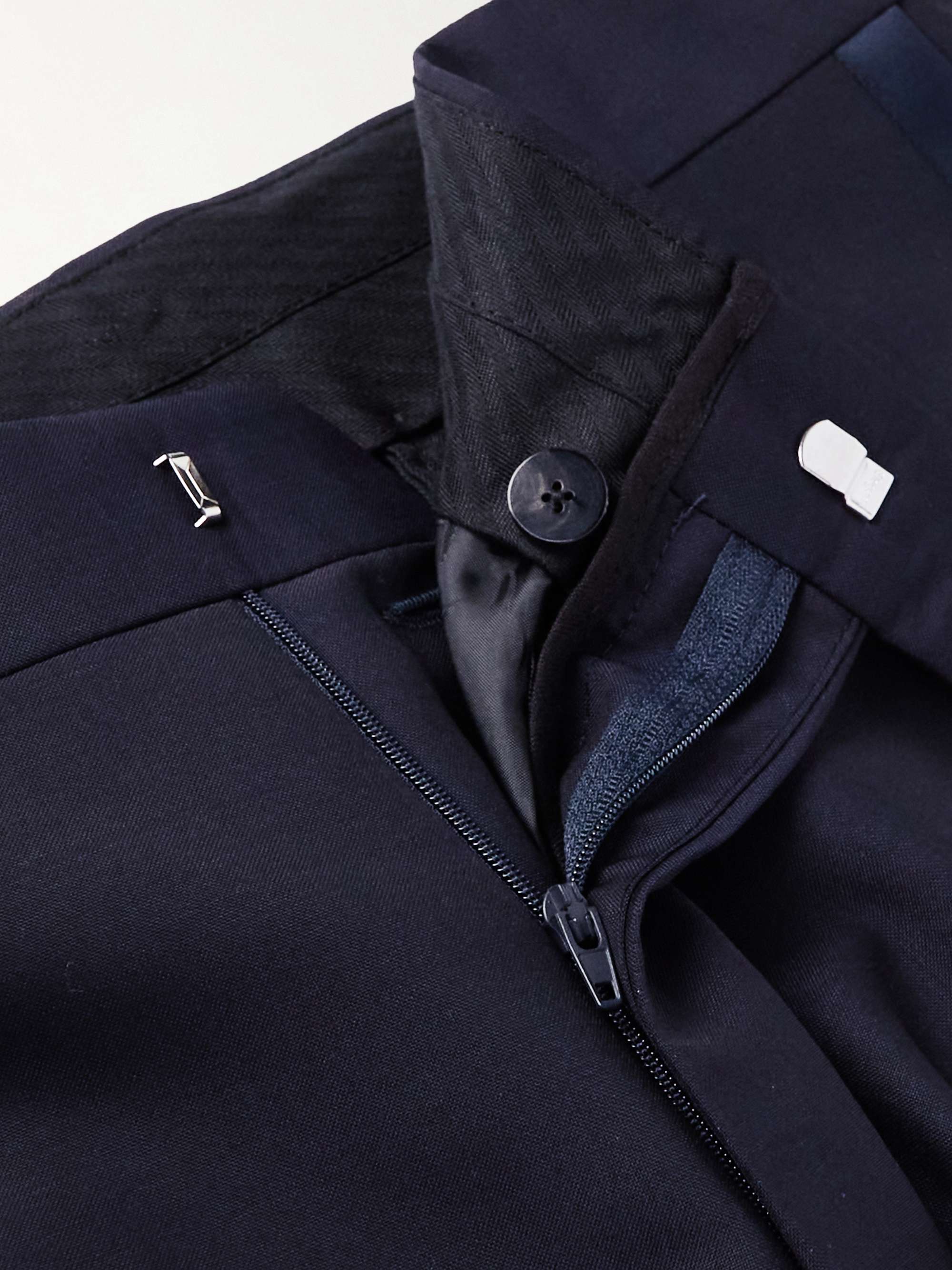 PAUL SMITH Slim-Fit Satin-Trimmed Pleated Wool and Mohair-Blend Tuxedo Trousers