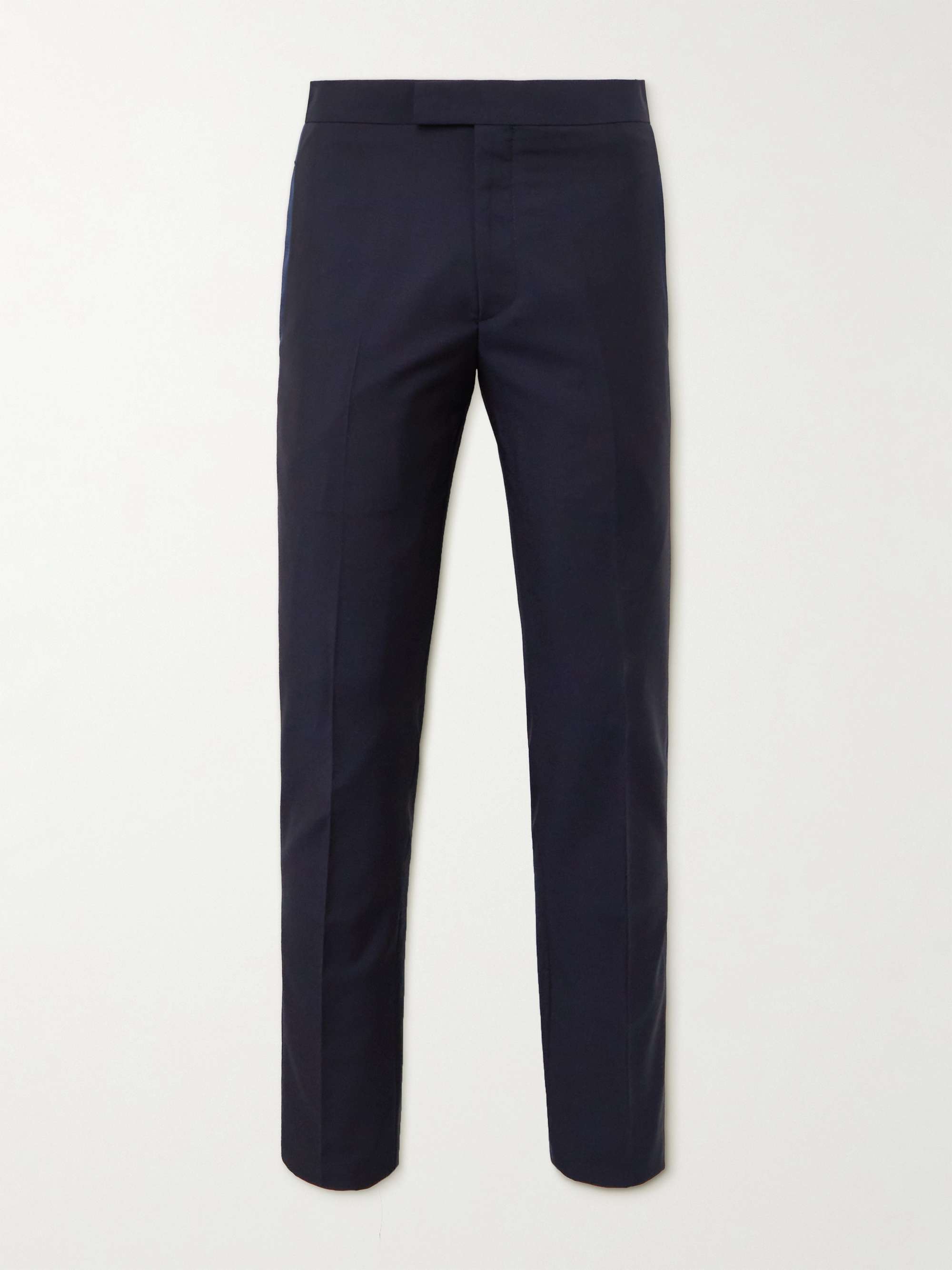 PAUL SMITH Slim-Fit Satin-Trimmed Pleated Wool and Mohair-Blend Tuxedo Trousers