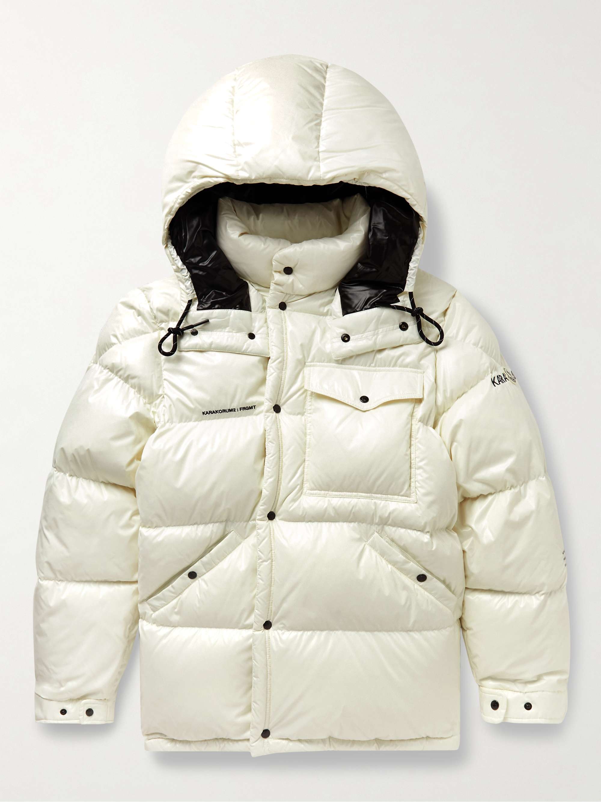 MONCLER Maya Logo-Appliquéd Quilted Glossed-Shell Hooded Down