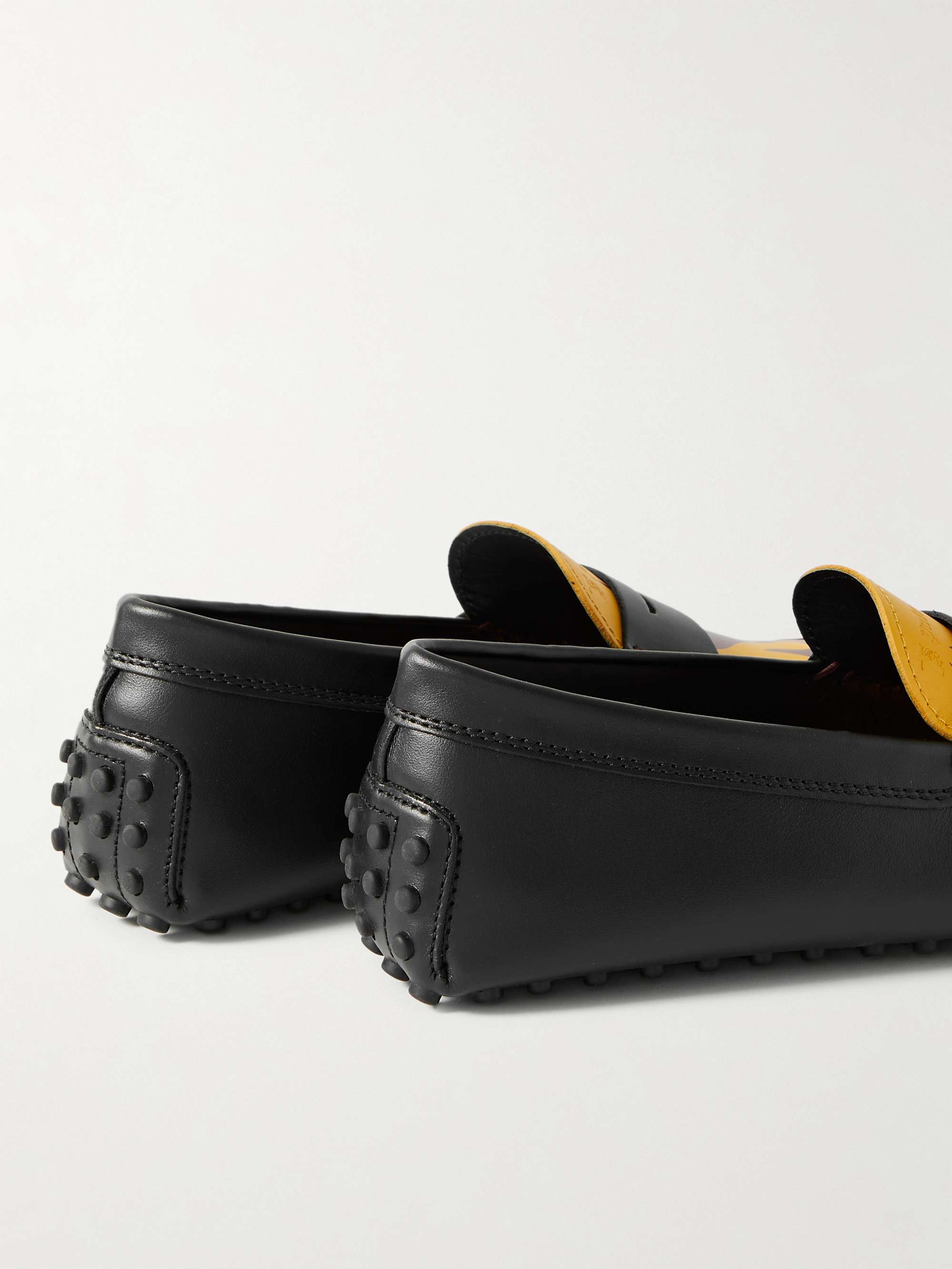 MONCLER GENIUS + Palm Angels + Tod's Gommino Printed Leather Driving Shoes