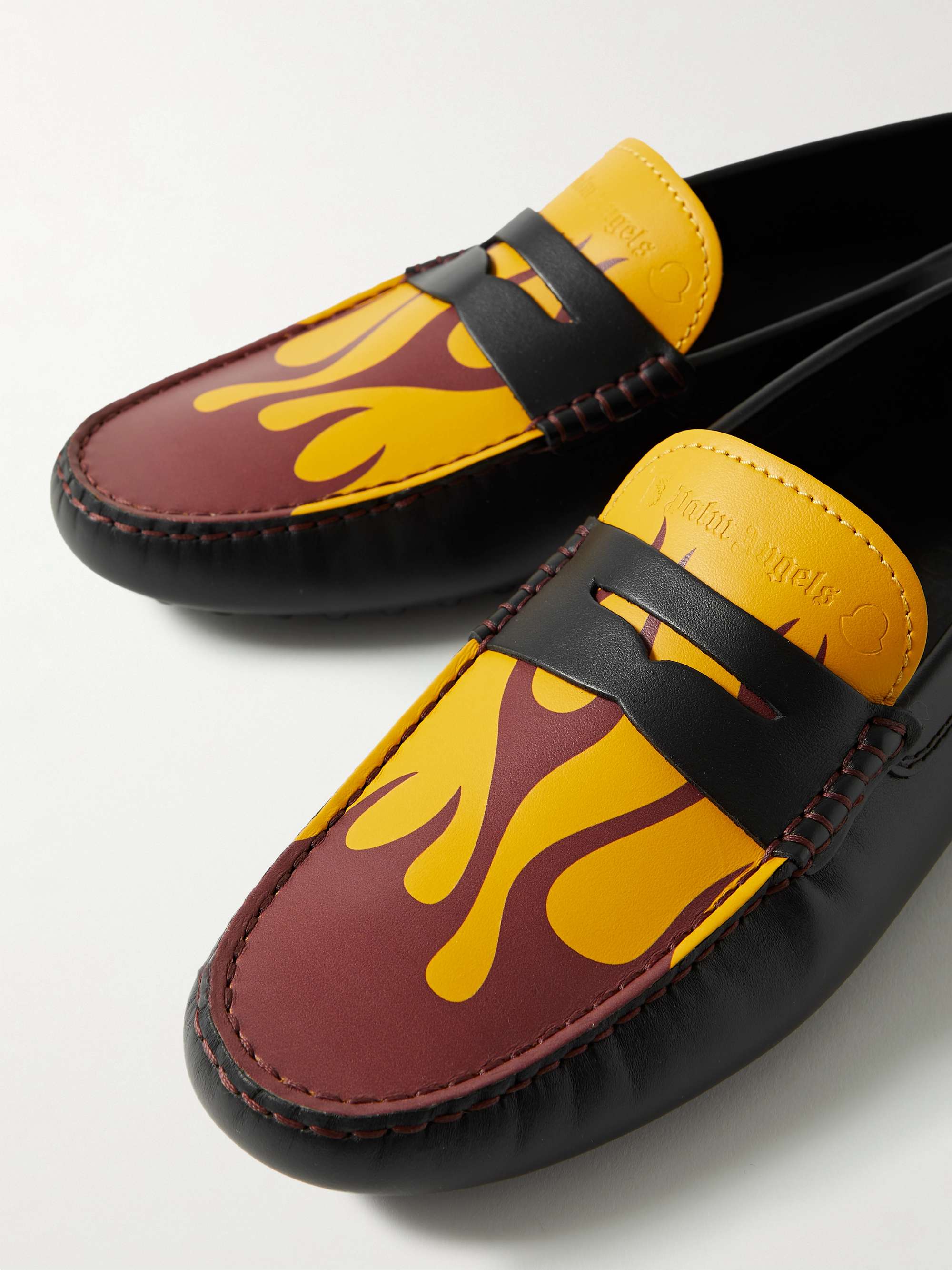 MONCLER GENIUS + Palm Angels + Tod's Gommino Printed Leather Driving Shoes