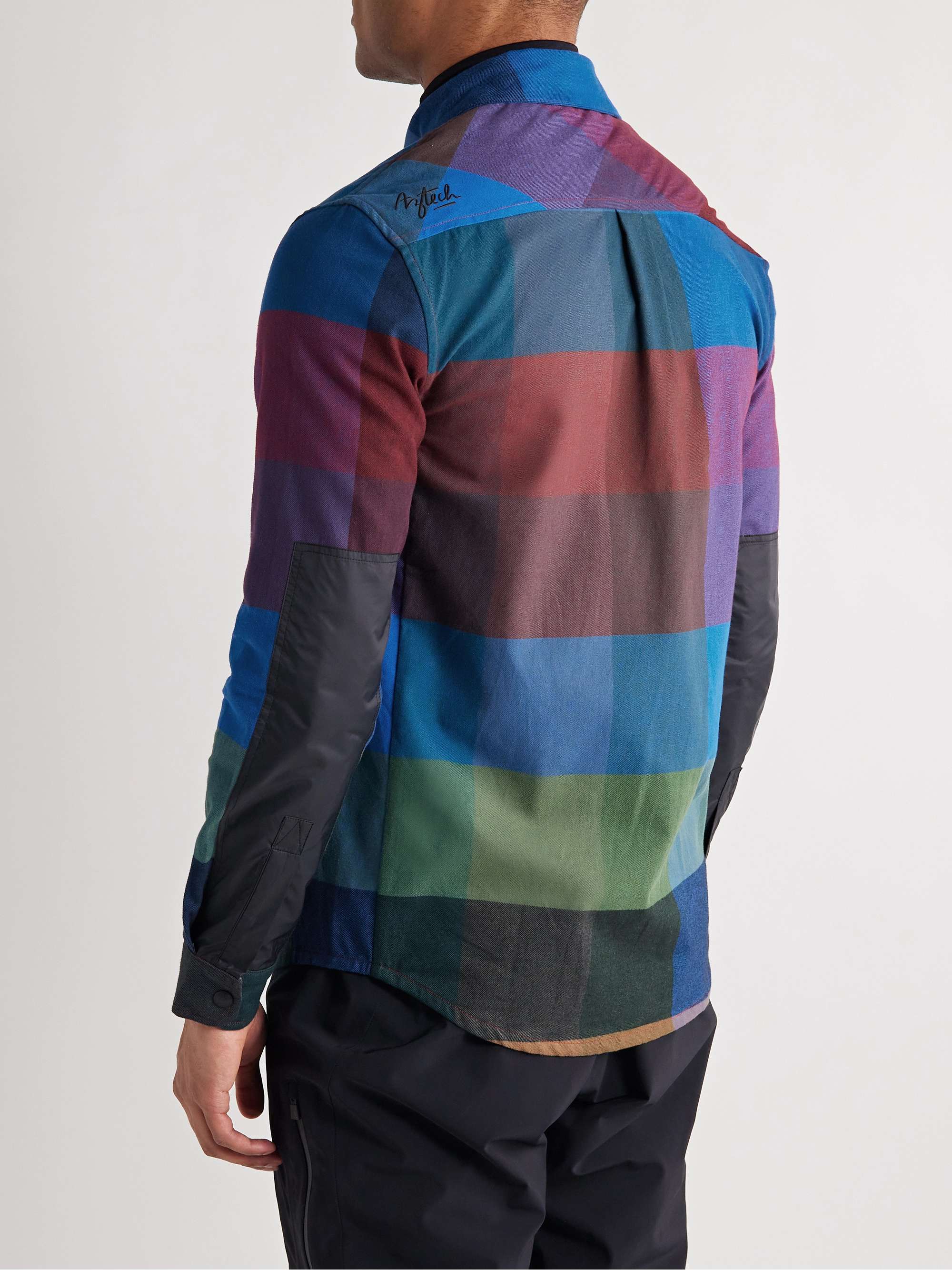 AZTECH MOUNTAIN Loge Peak Shell-Panelled Checked Brushed-Cotton Ski Overshirt