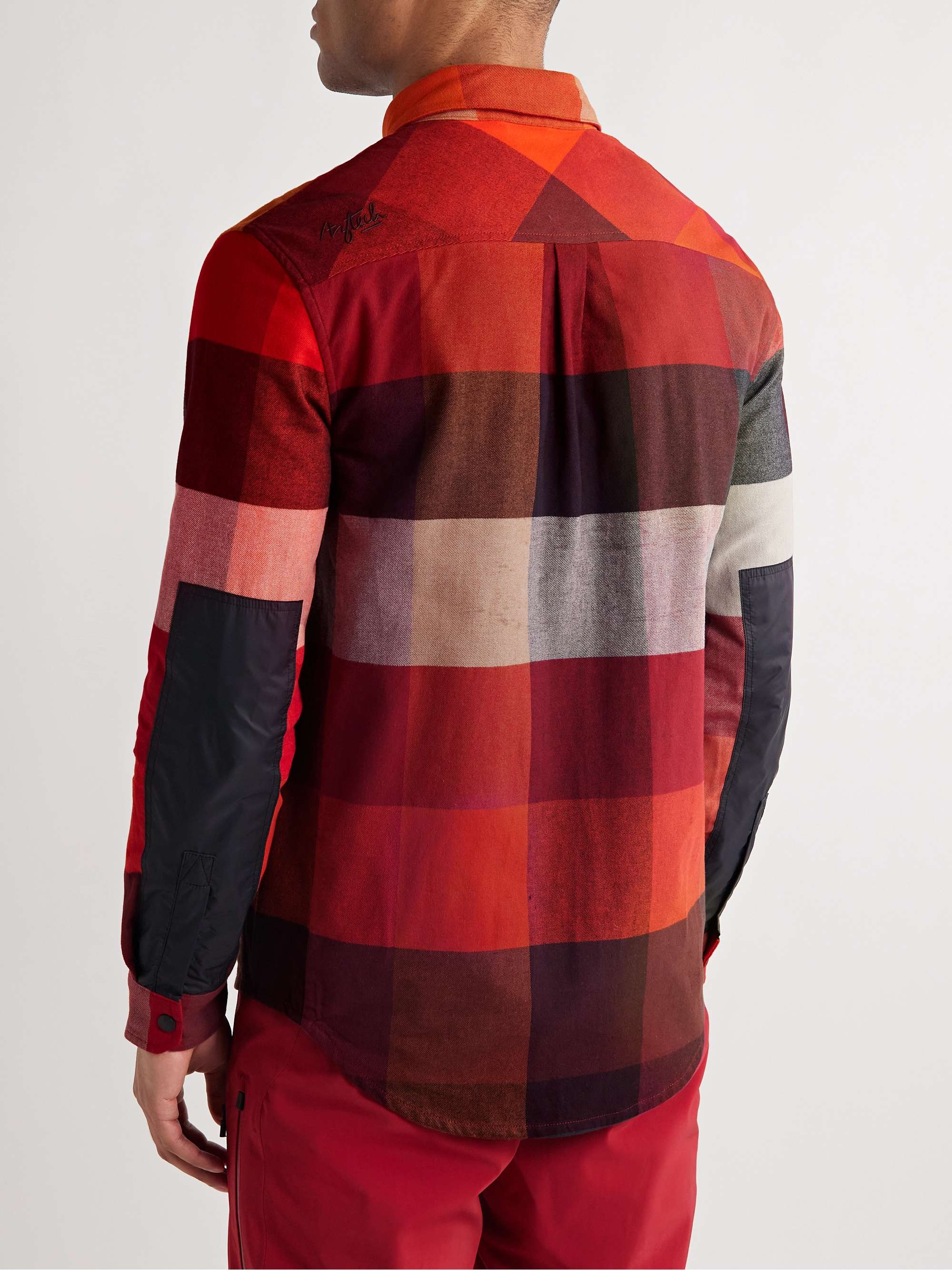 AZTECH MOUNTAIN Loge Peak Shell-Panelled Checked Brushed-Cotton Ski Overshirt