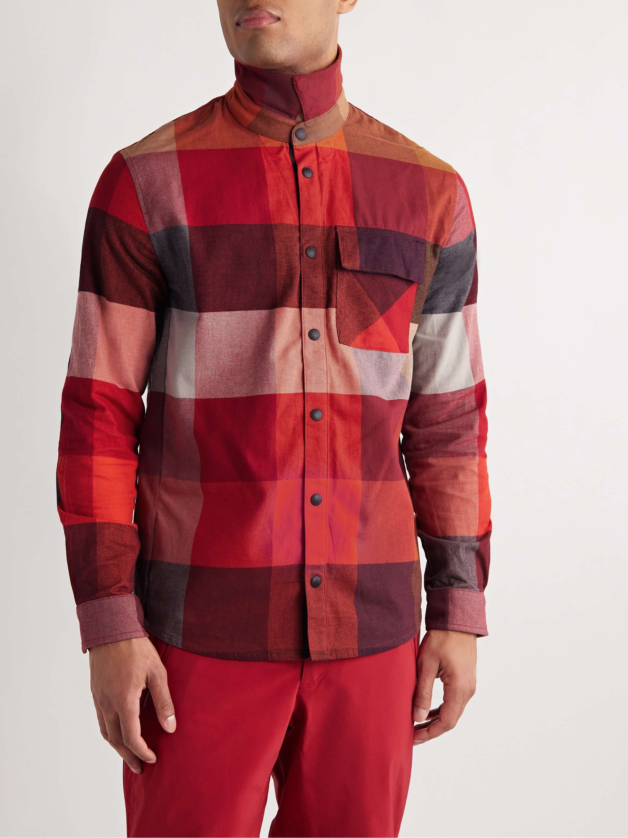 AZTECH MOUNTAIN Loge Peak Shell-Panelled Checked Brushed-Cotton Ski Overshirt