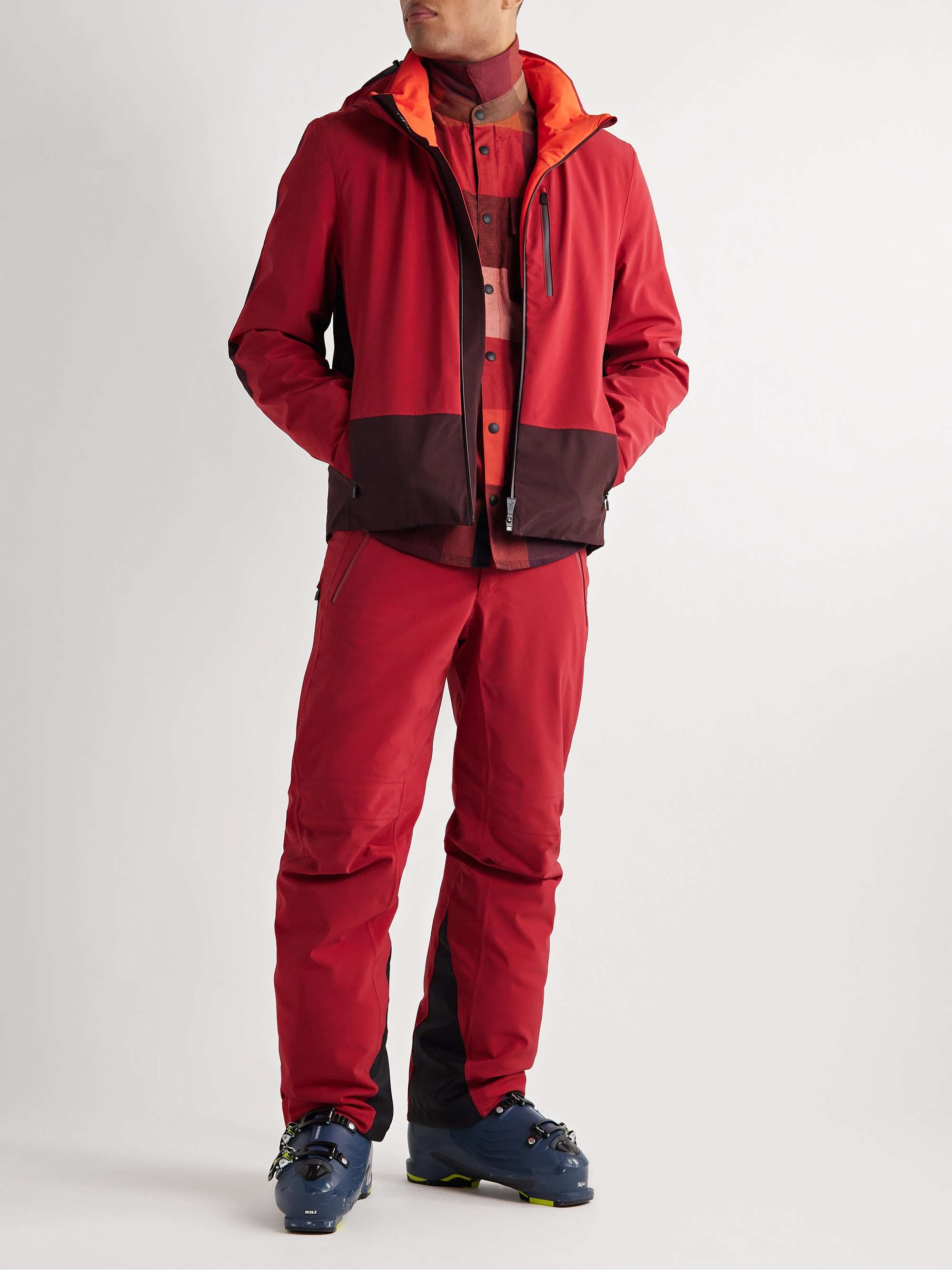 AZTECH MOUNTAIN Loge Peak Shell-Panelled Checked Brushed-Cotton Ski Overshirt