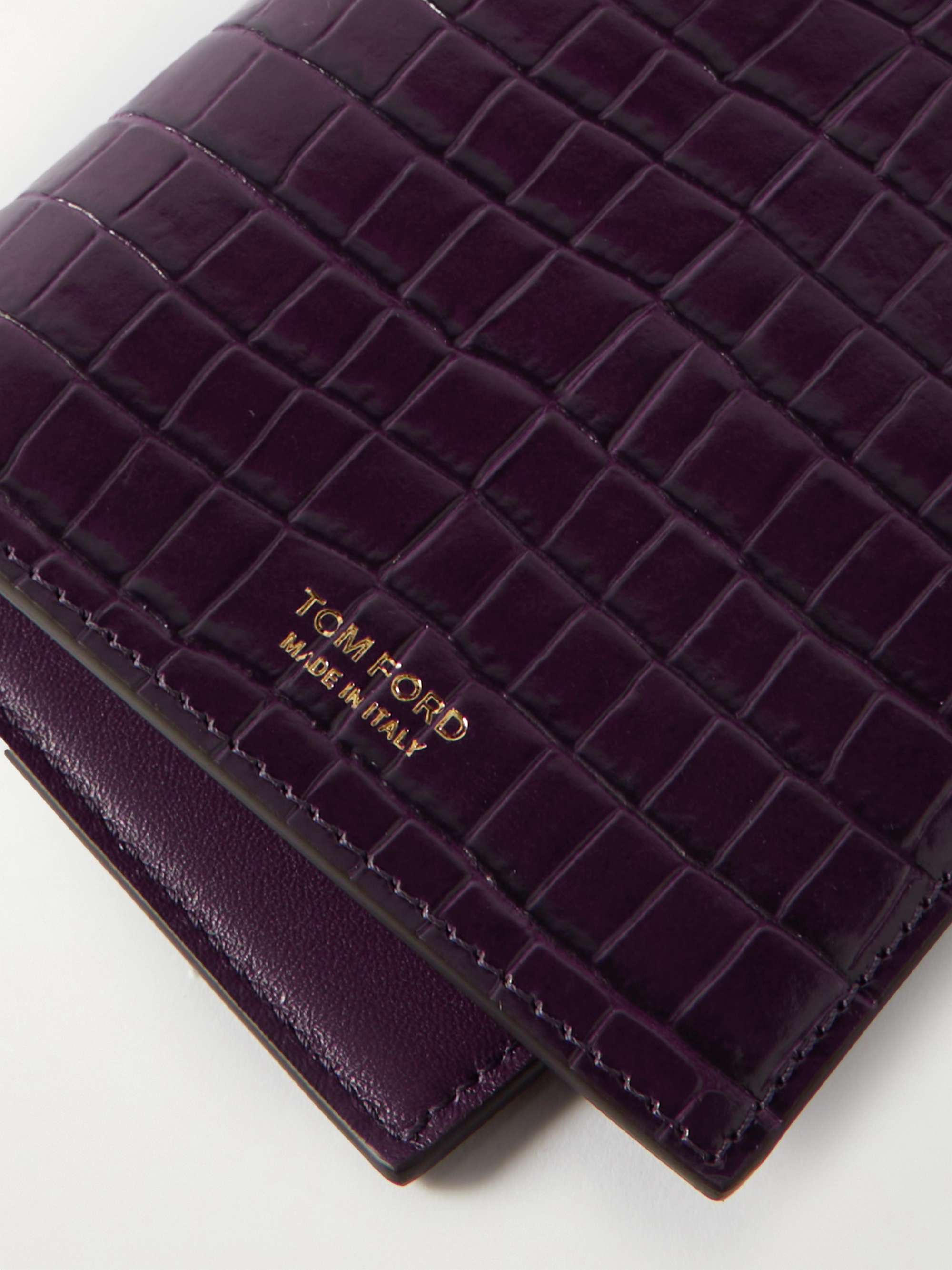 TOM FORD Croc-Effect Leather Passport Cover
