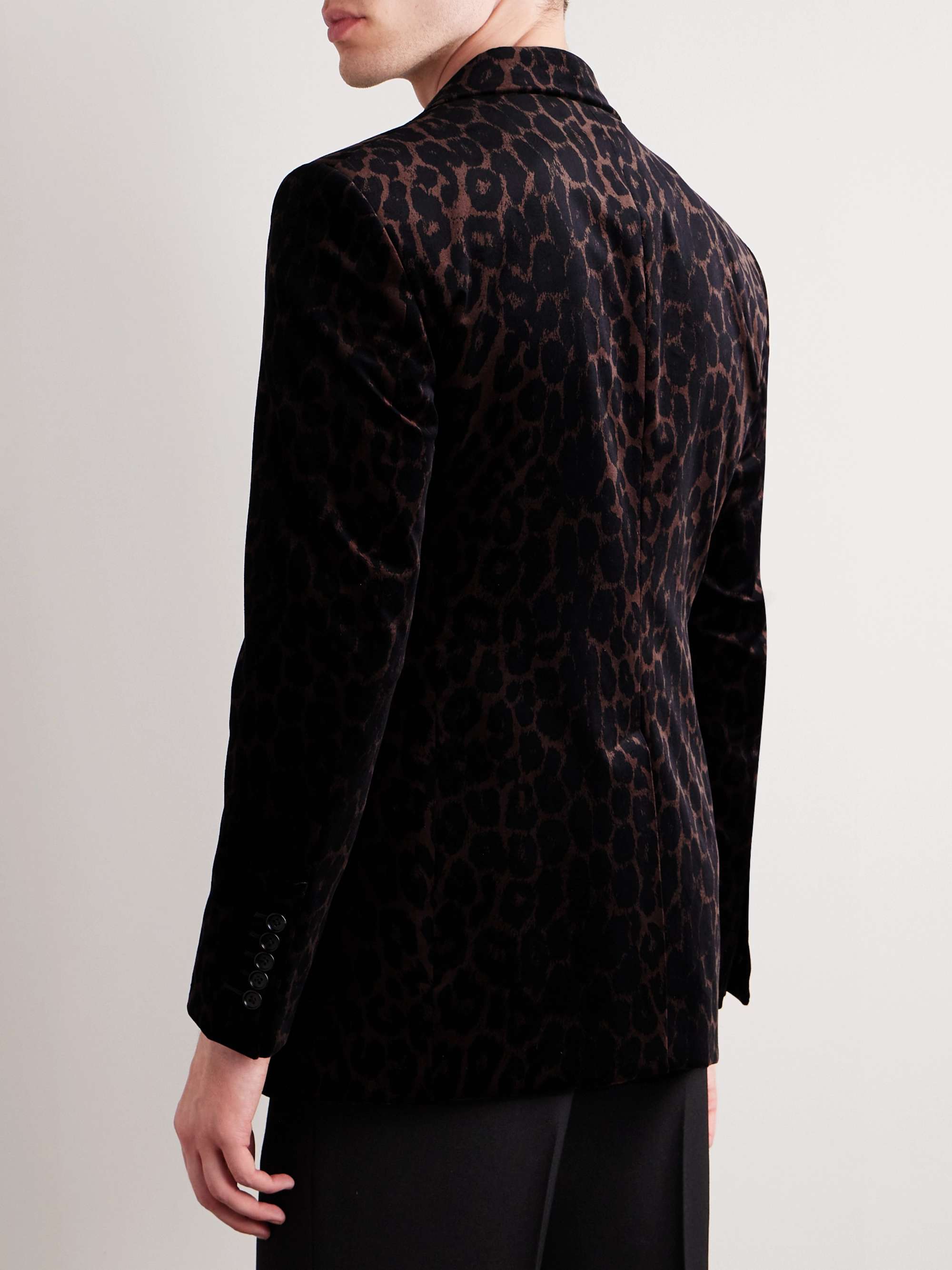 TOM FORD Slim-Fit Leopard-Print Cotton-Velvet Tuxedo Jacket