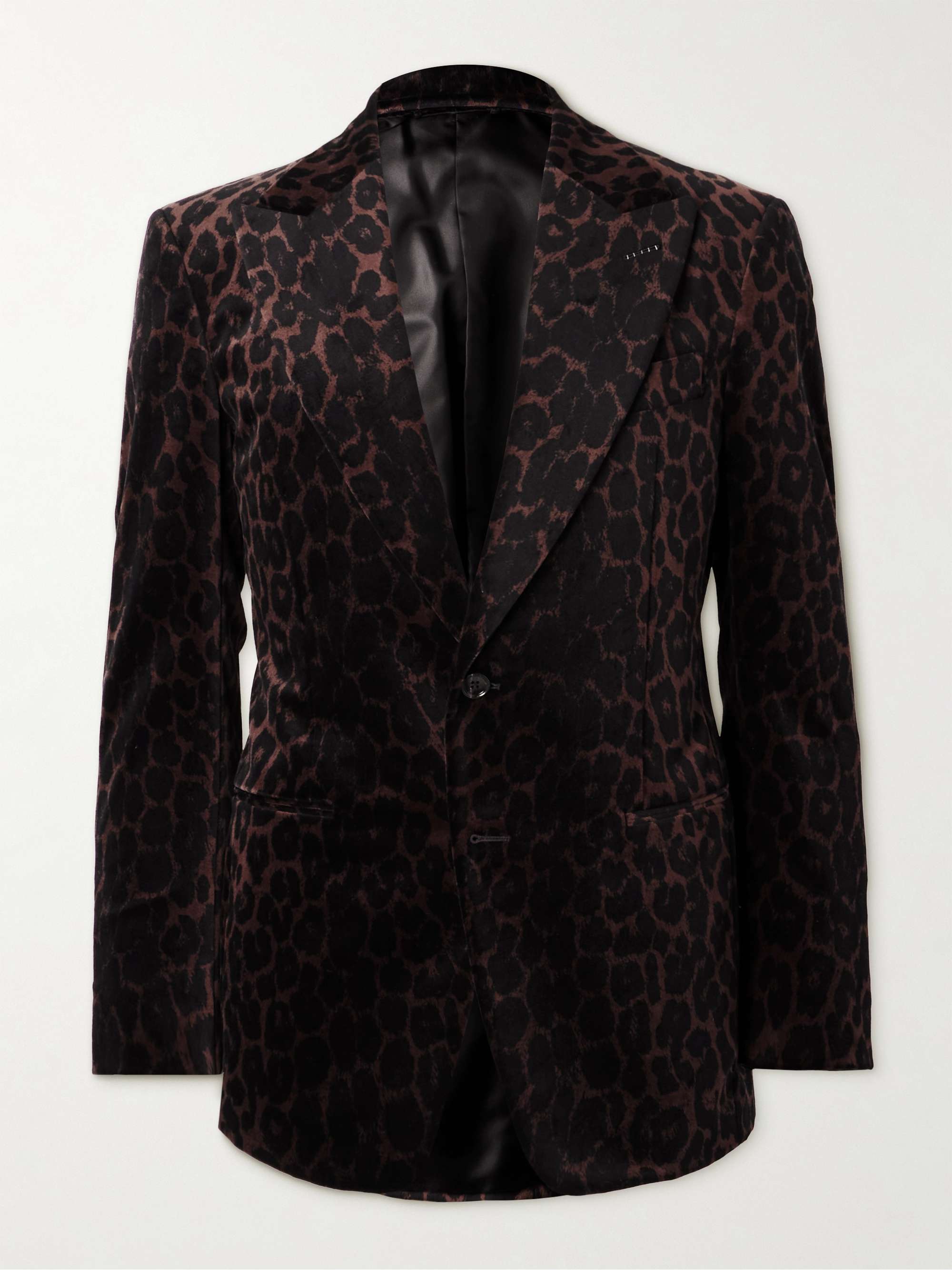 TOM FORD Slim-Fit Leopard-Print Cotton-Velvet Tuxedo Jacket