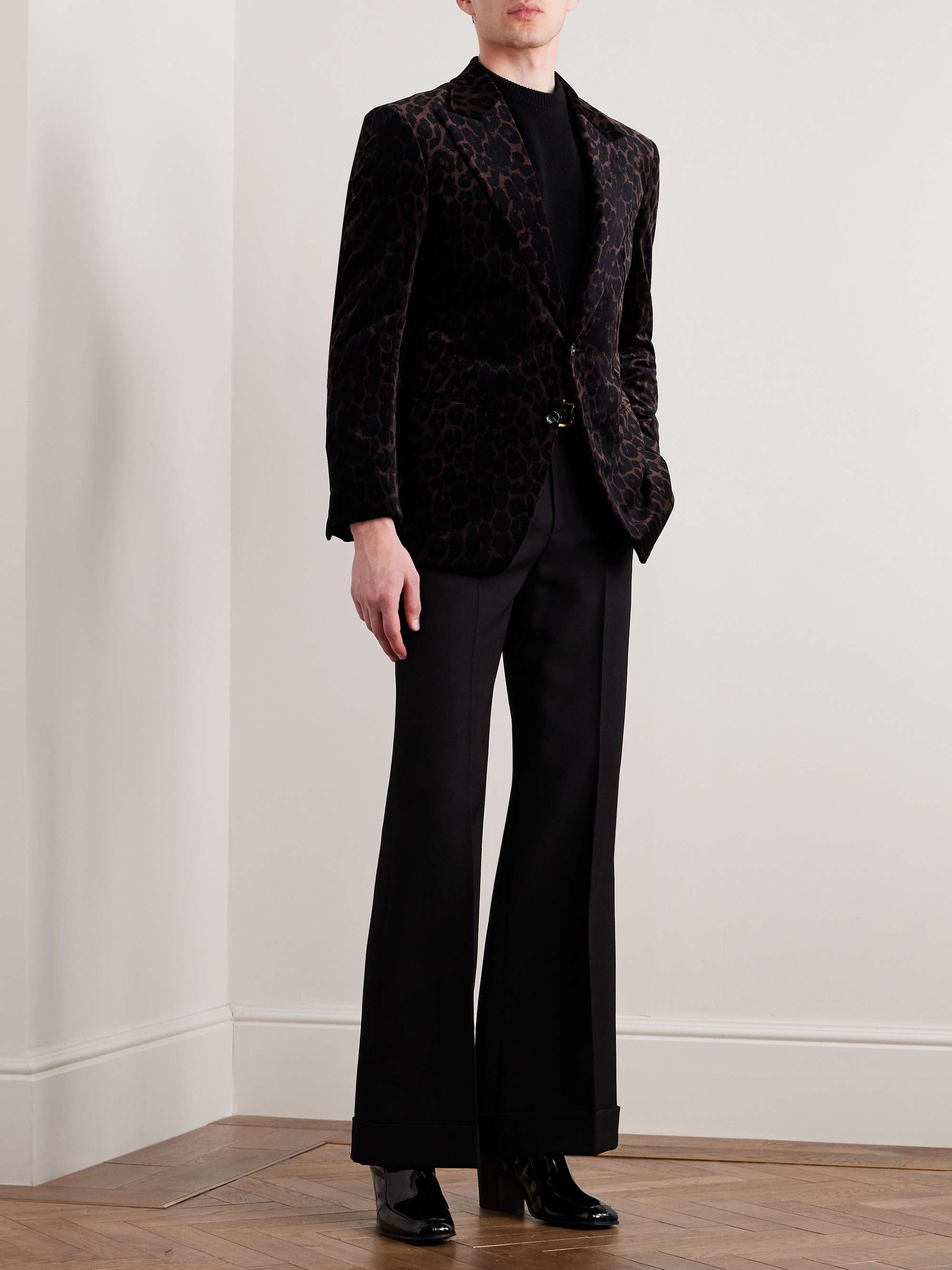 TOM FORD Slim-Fit Leopard-Print Cotton-Velvet Tuxedo Jacket