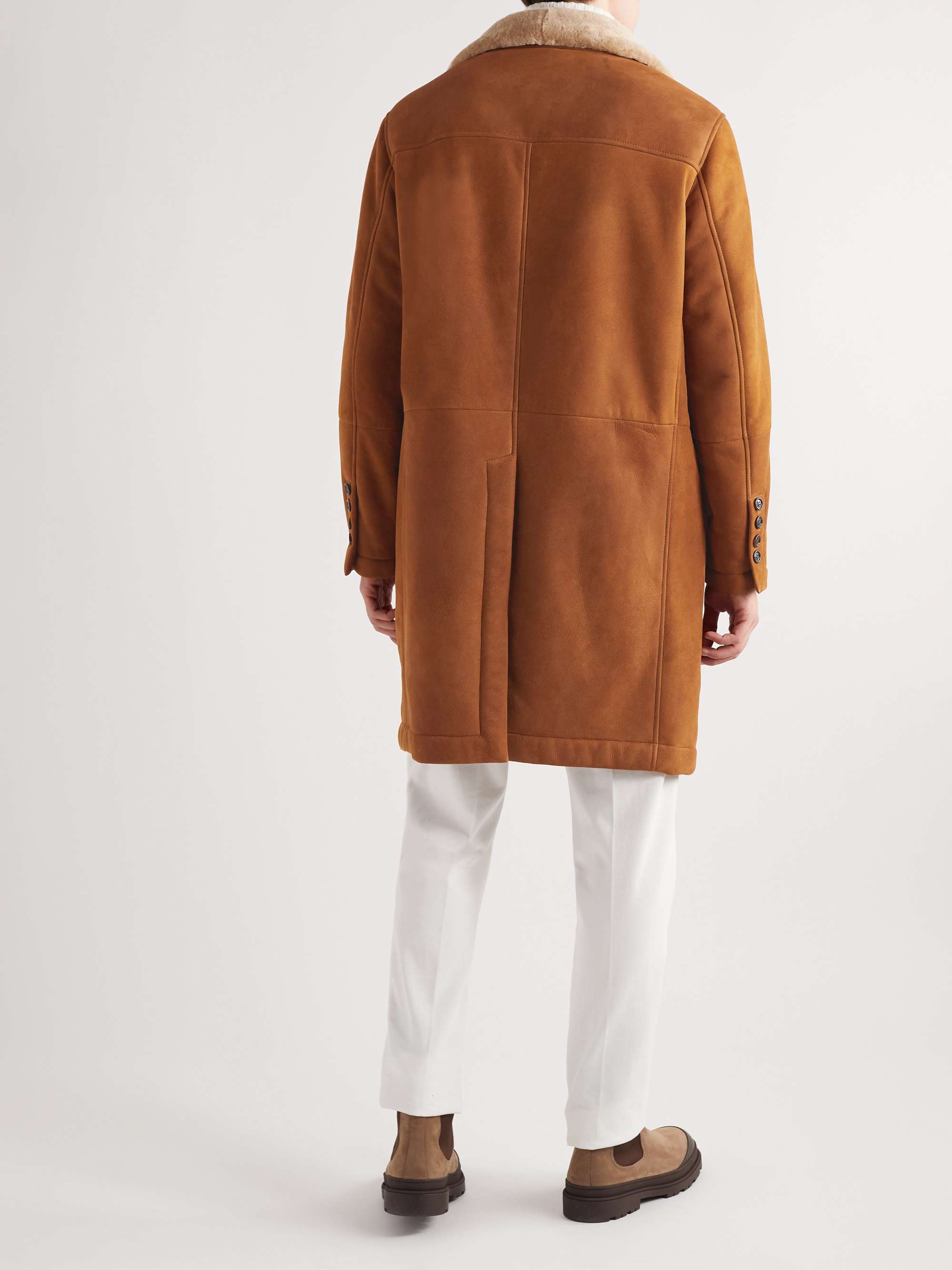 BRUNELLO CUCINELLI Double-Breasted Shearling Coat