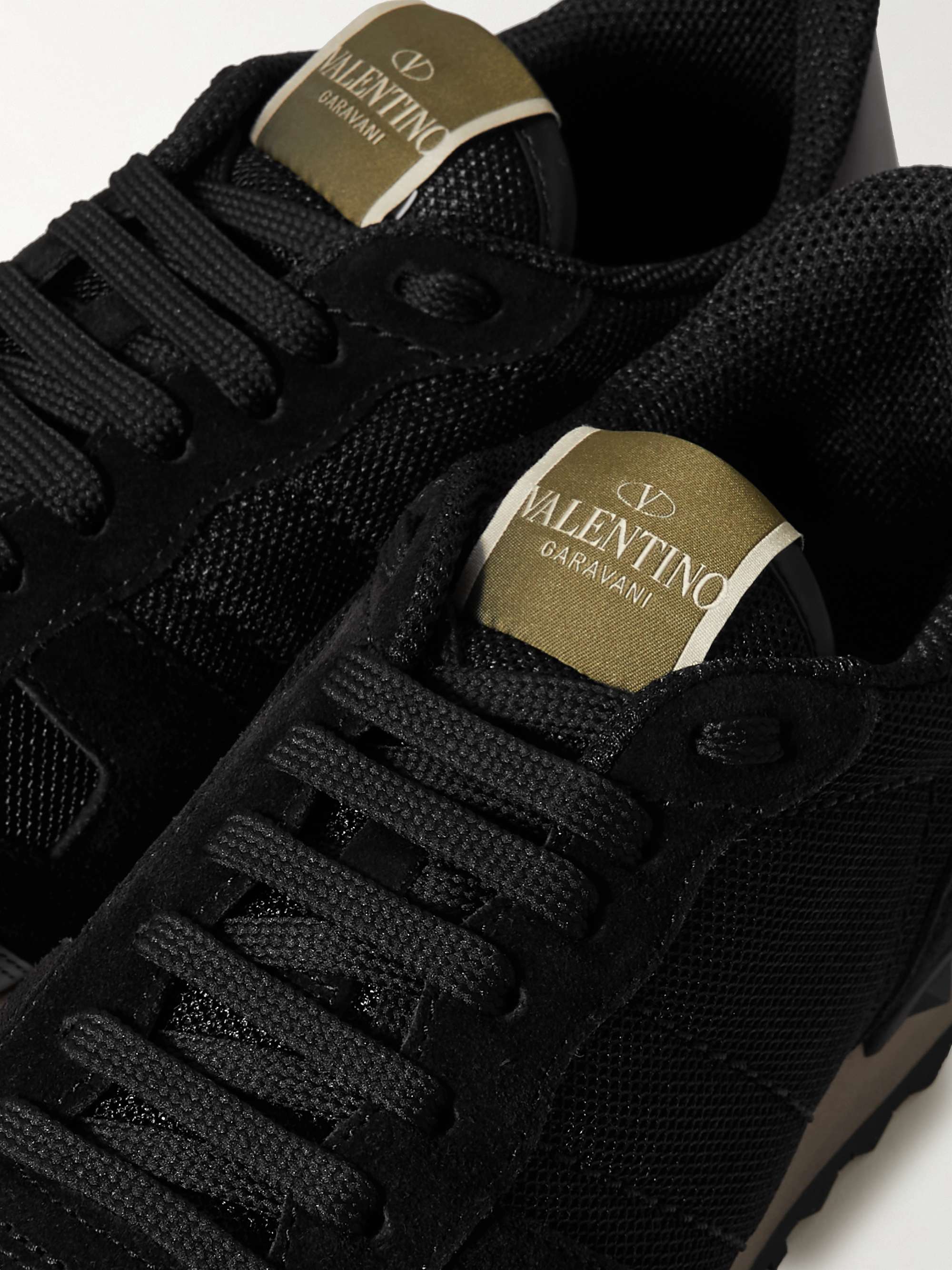 VALENTINO GARAVANI 발렌티노 가라바니 락러너 스웨이드 가죽 메시 스니커즈