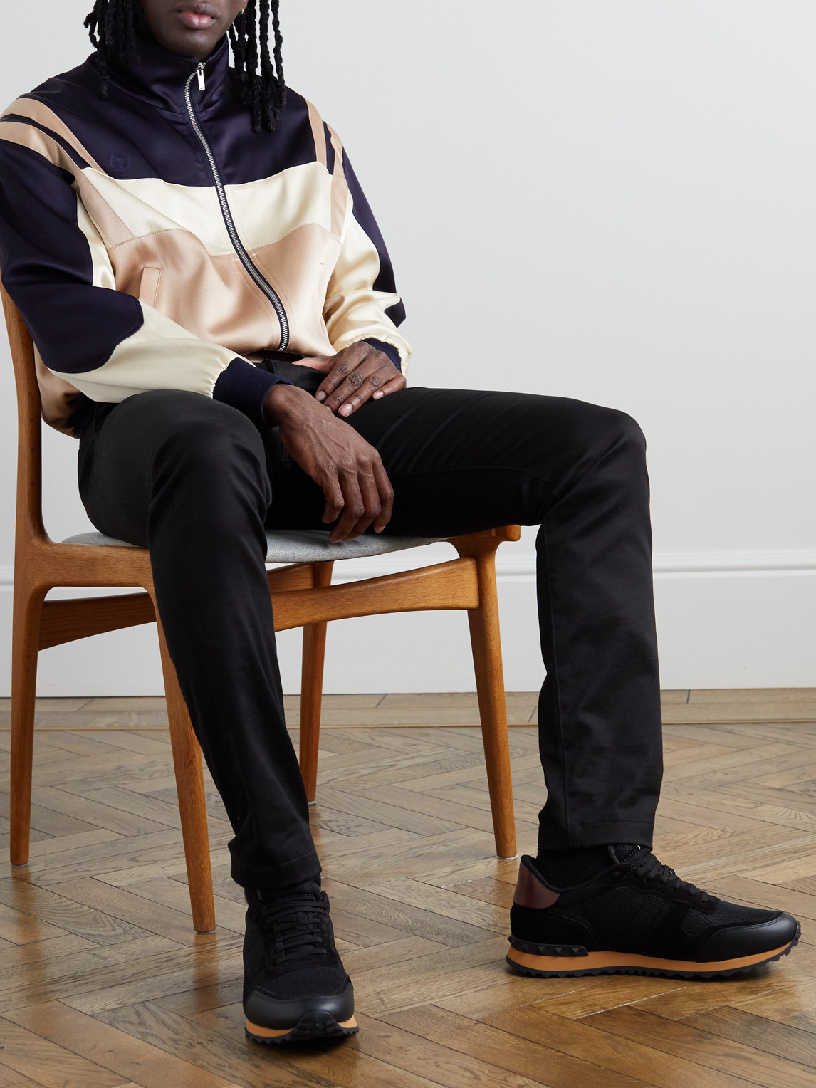 VALENTINO GARAVANI VALENTINO GARAVANI ROCKRUNNER SUEDE, LEATHER AND MESH SNEAKERS
