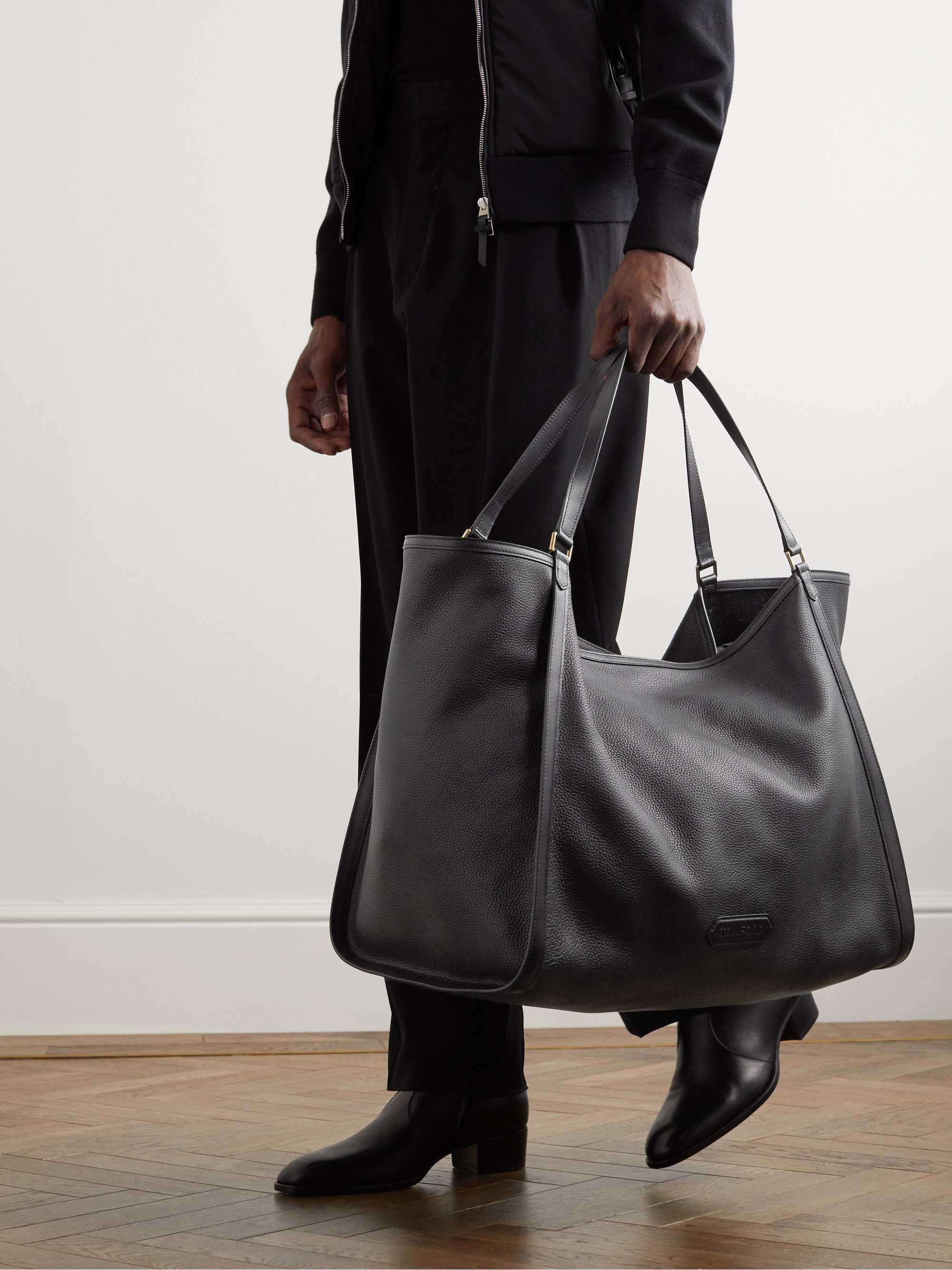 TOM FORD Large Full-Grain Leather Tote Bag for Men | MR PORTER