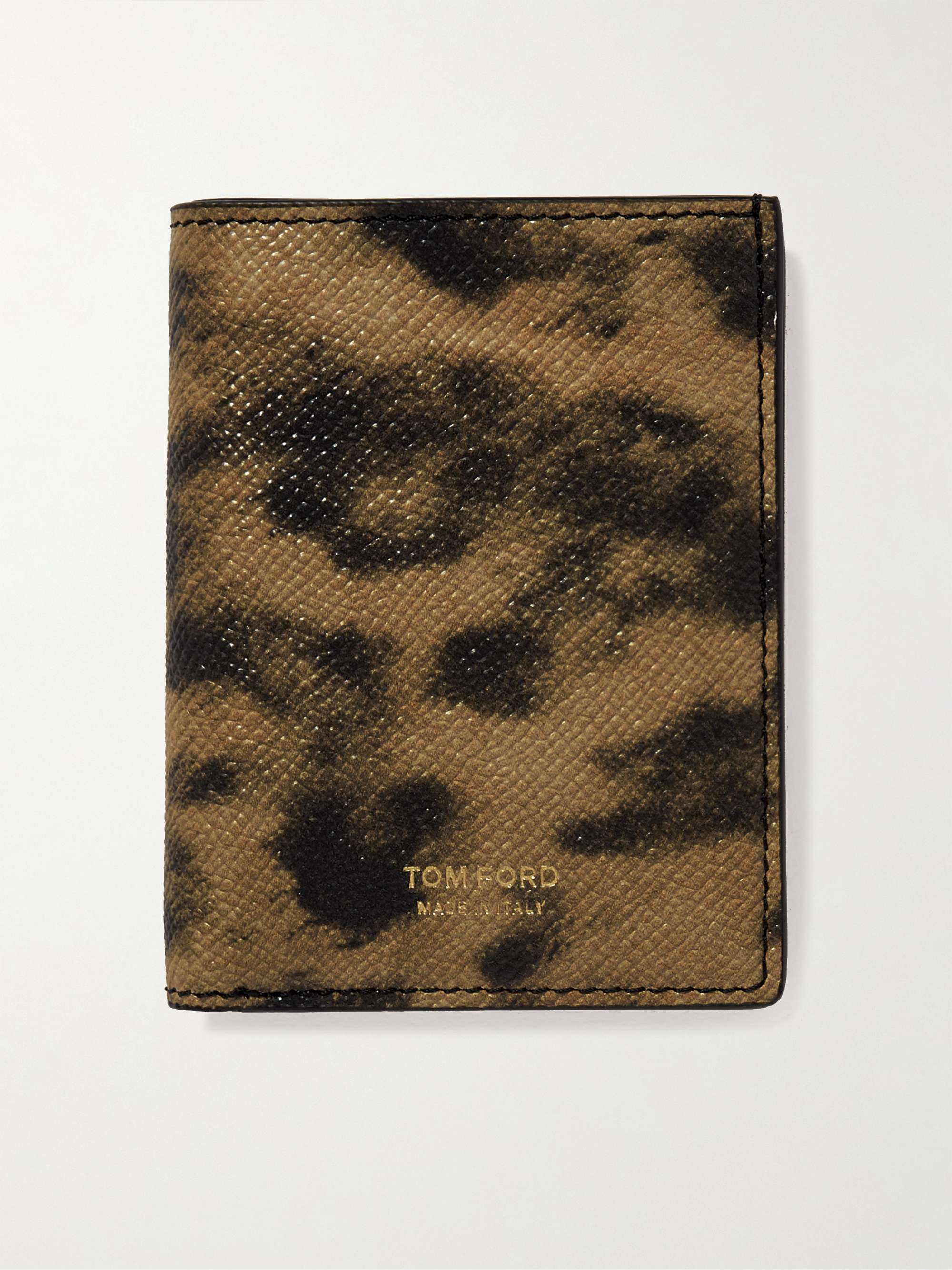 TOM FORD Leopard-Print Full-Grain Leather Bifold Cardholder
