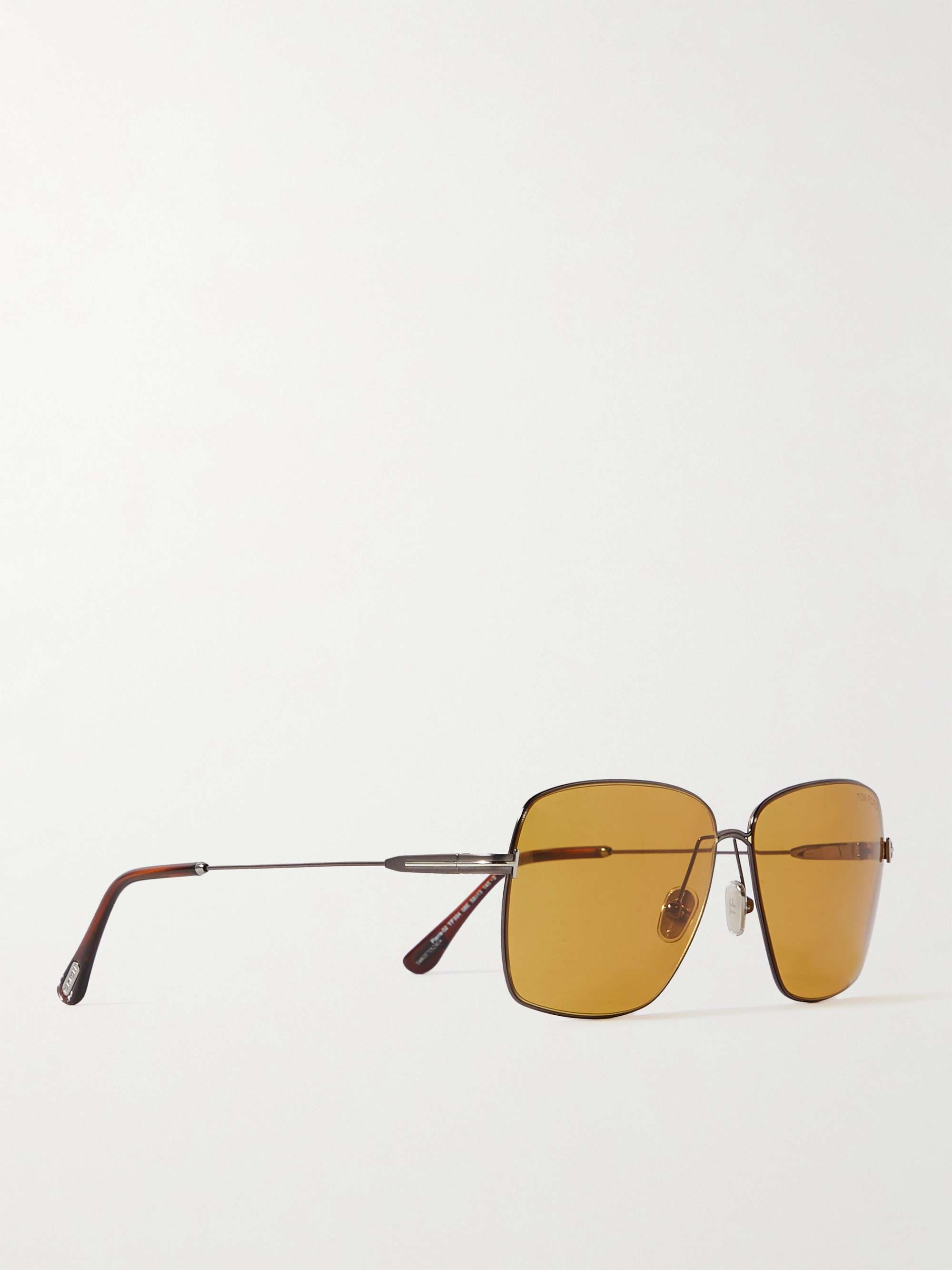 TOM FORD Square-Frame Gunmetal-Tone Sunglasses