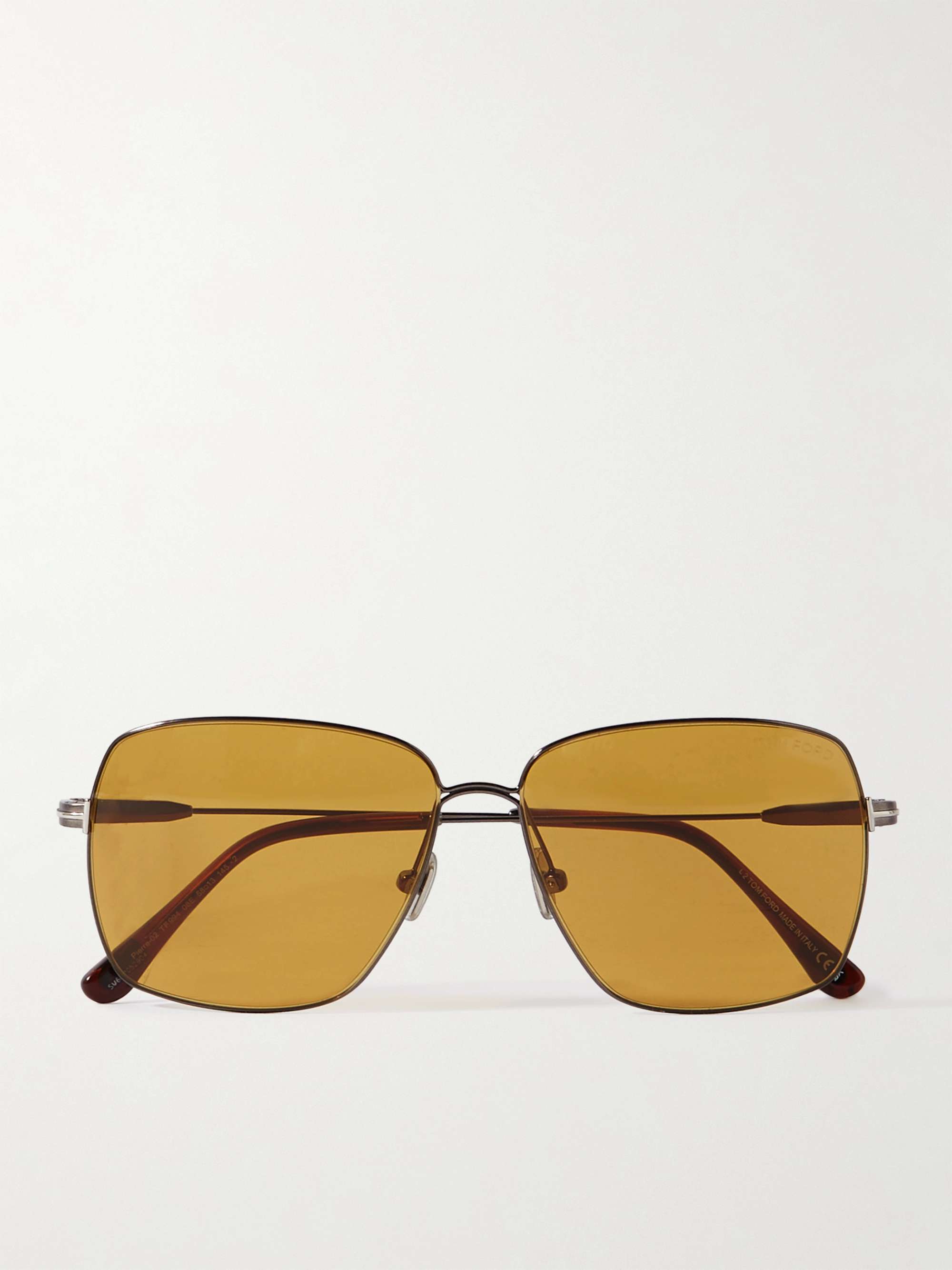 TOM FORD Square-Frame Gunmetal-Tone Sunglasses