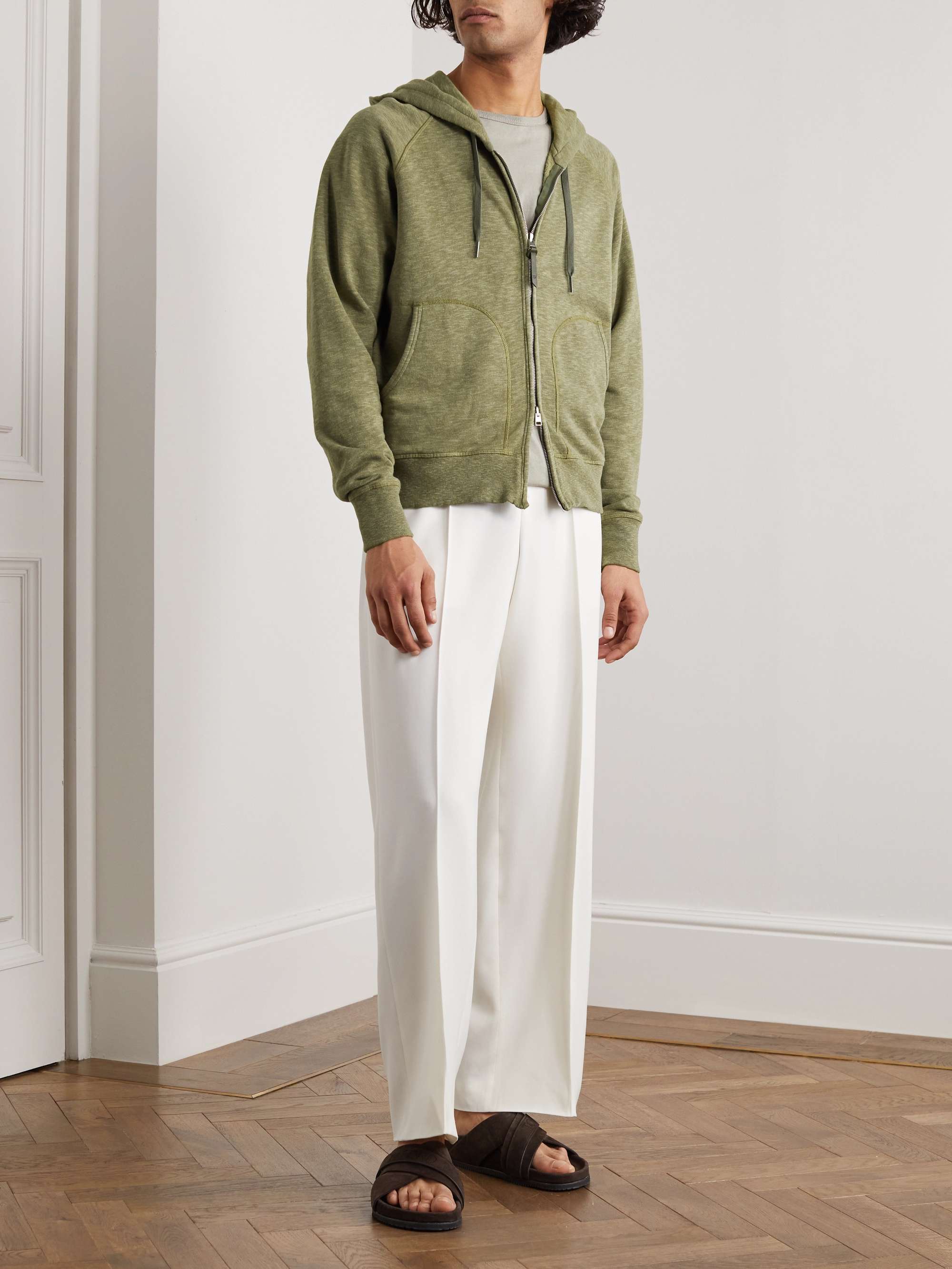 TOM FORD Brushed Cotton-Blend Jersey Hoodie