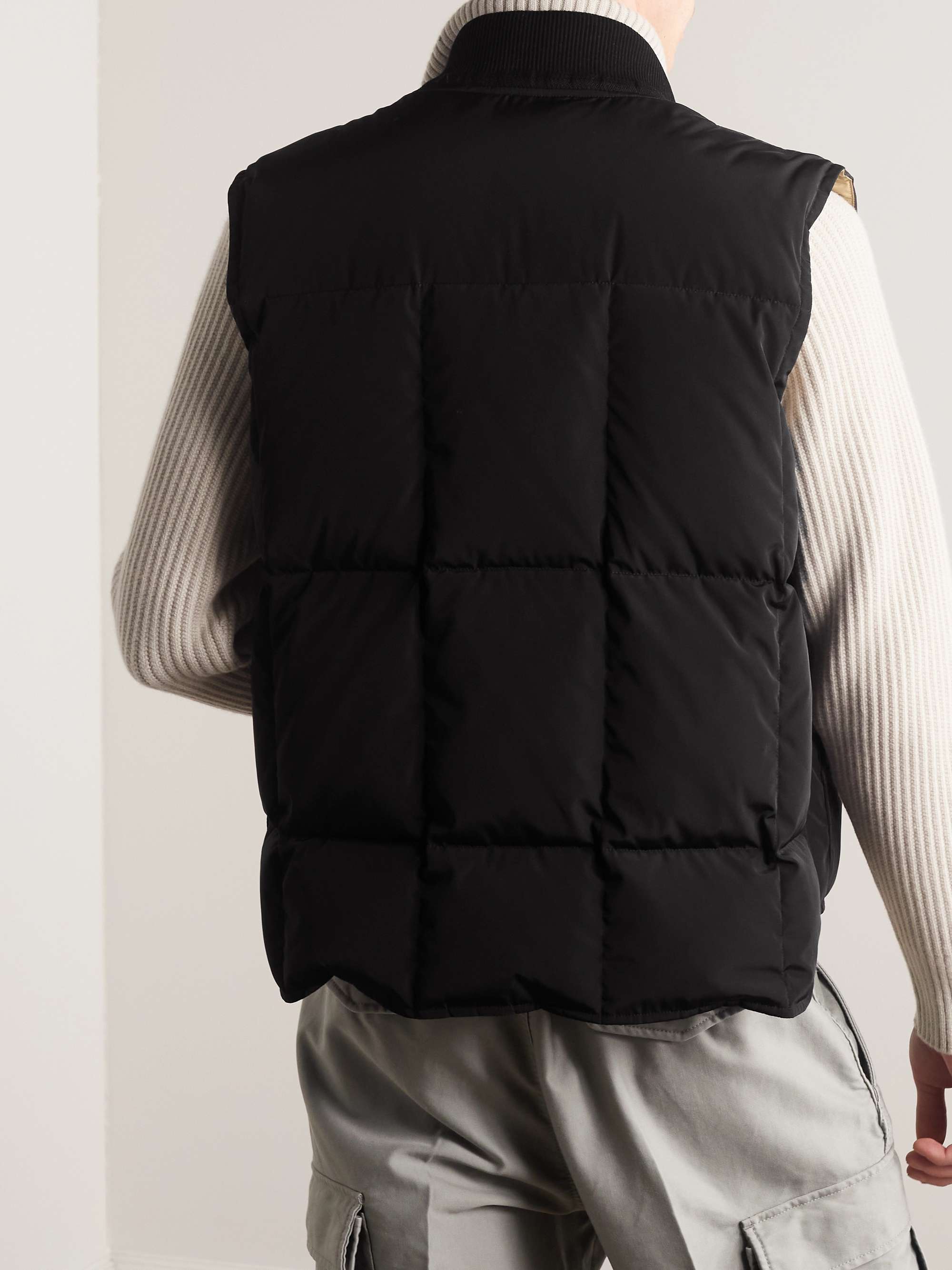 TOM FORD Leather-Trimmed Quilted Shell Down Gilet