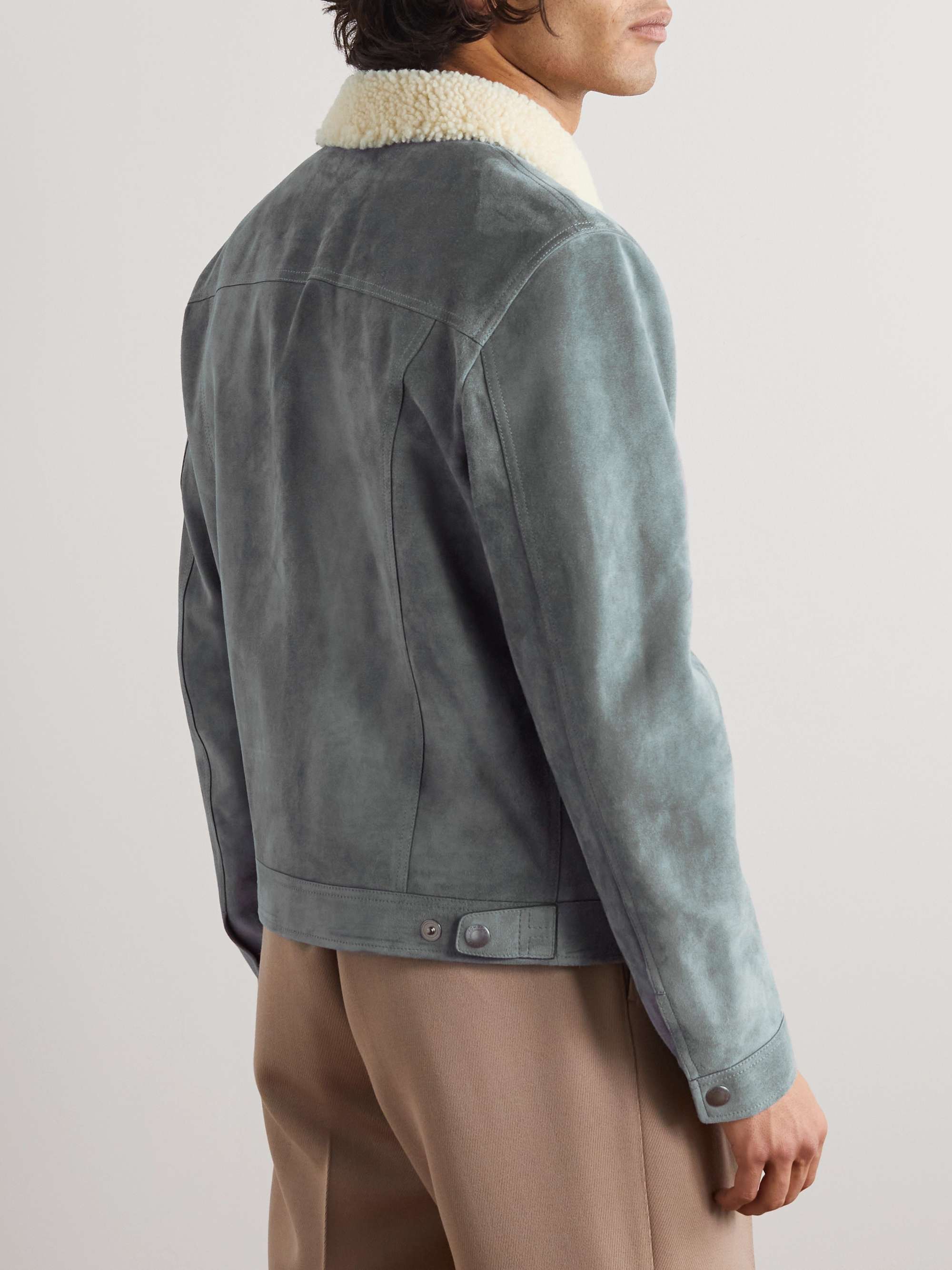 TOM FORD Shearling-Trimmed Suede Jacket
