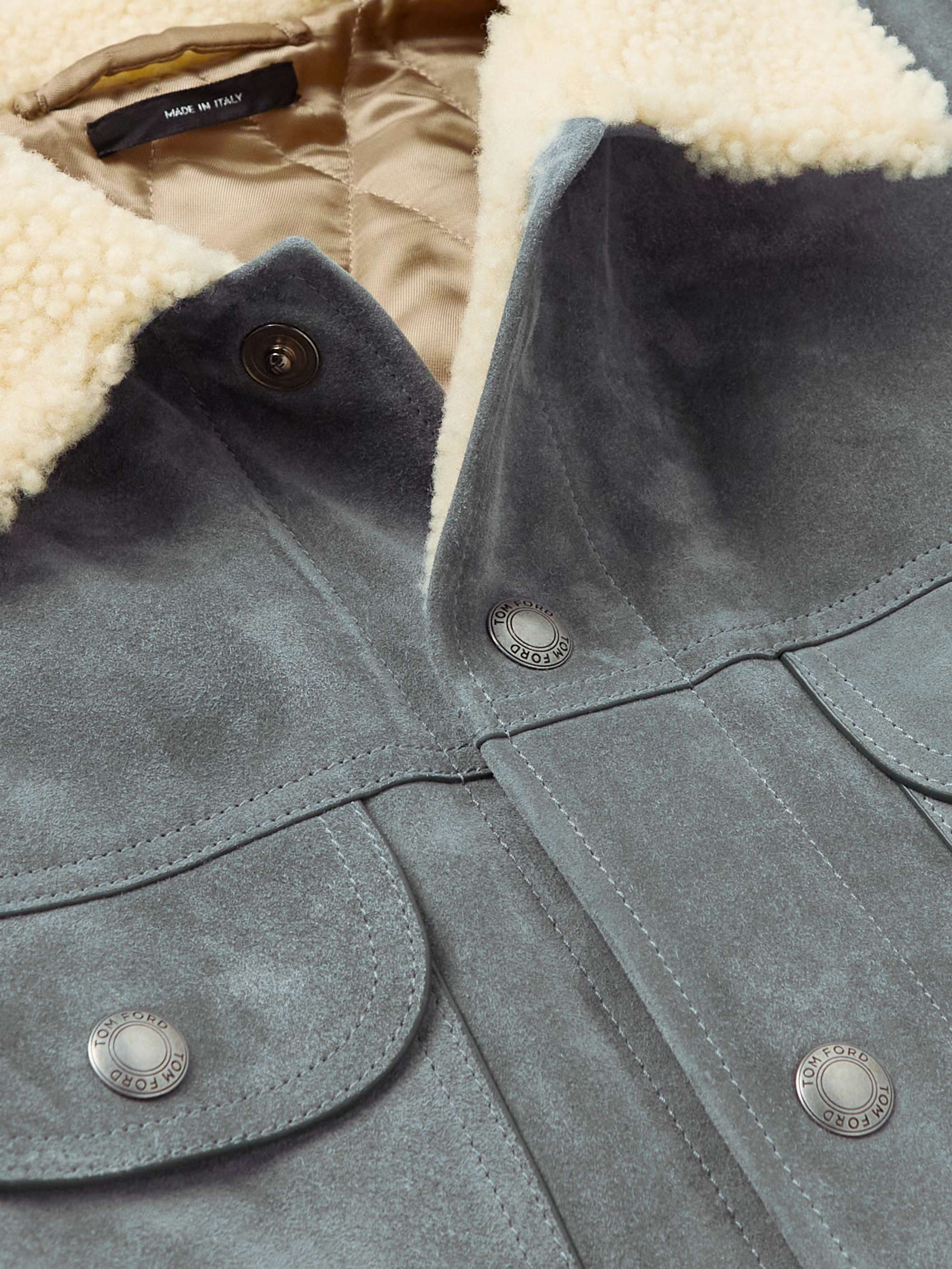 TOM FORD Shearling-Trimmed Suede Jacket