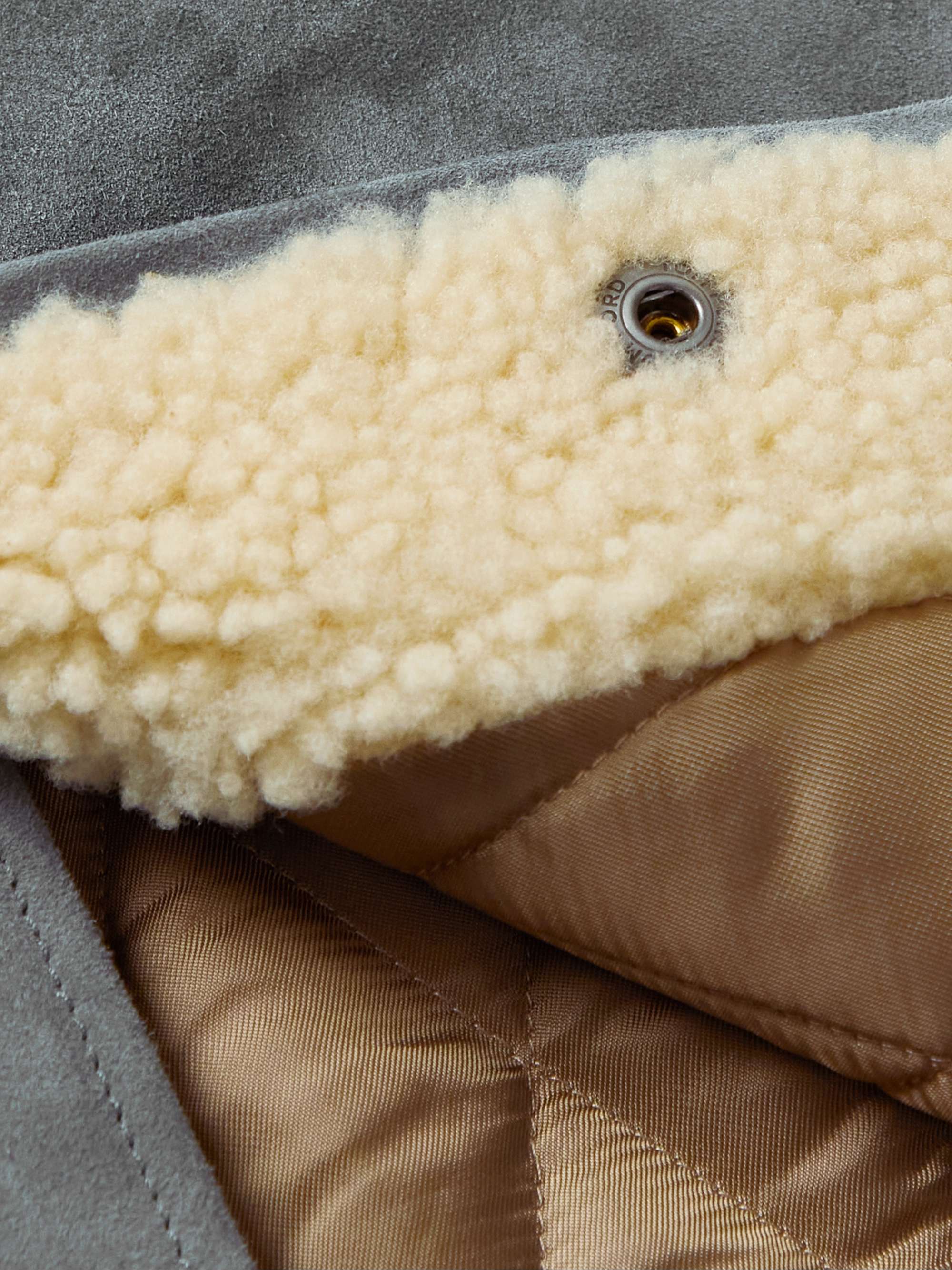 TOM FORD Shearling-Trimmed Suede Jacket