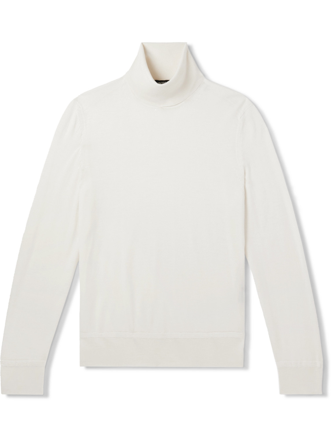 Tom Ford Cashmere And Silk-blend Rollneck Sweater In White