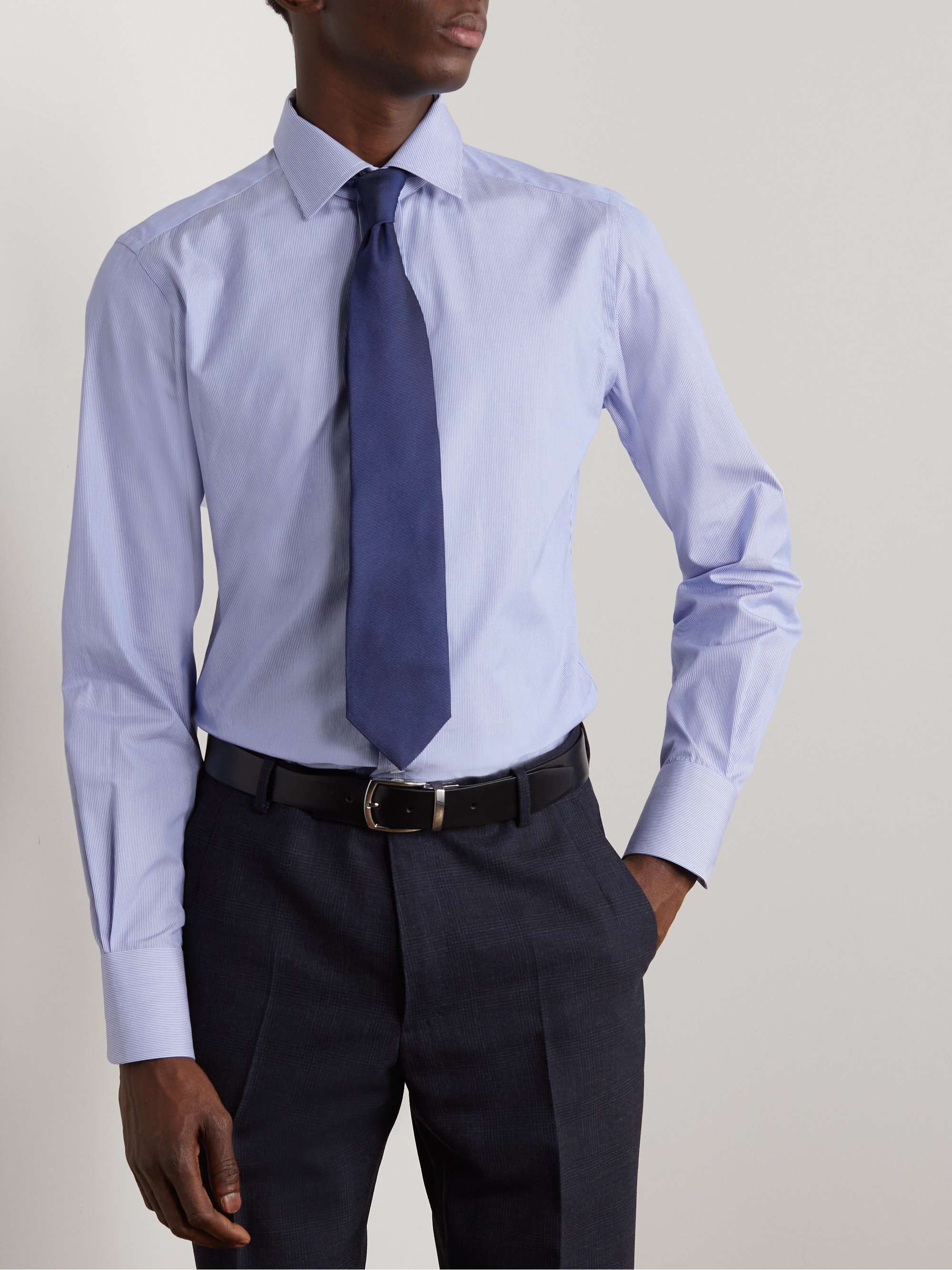 TOM FORD Striped Cotton-Poplin Shirt