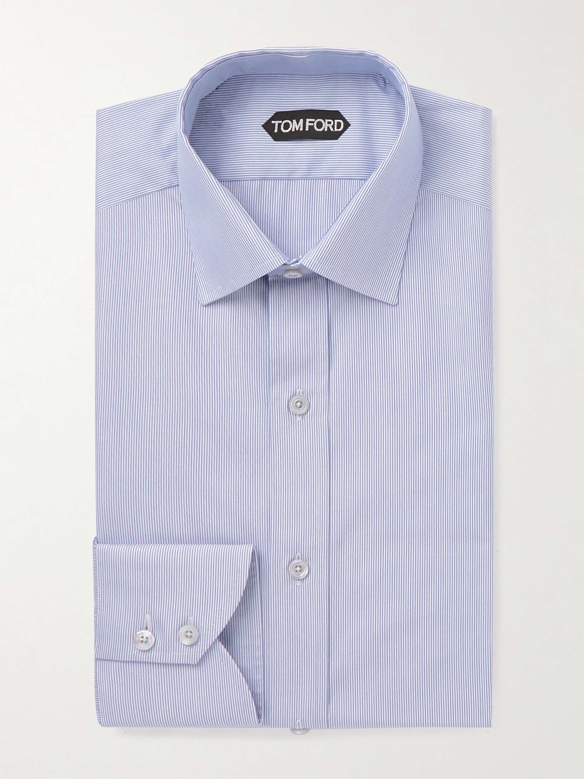 TOM FORD Striped Cotton-Poplin Shirt