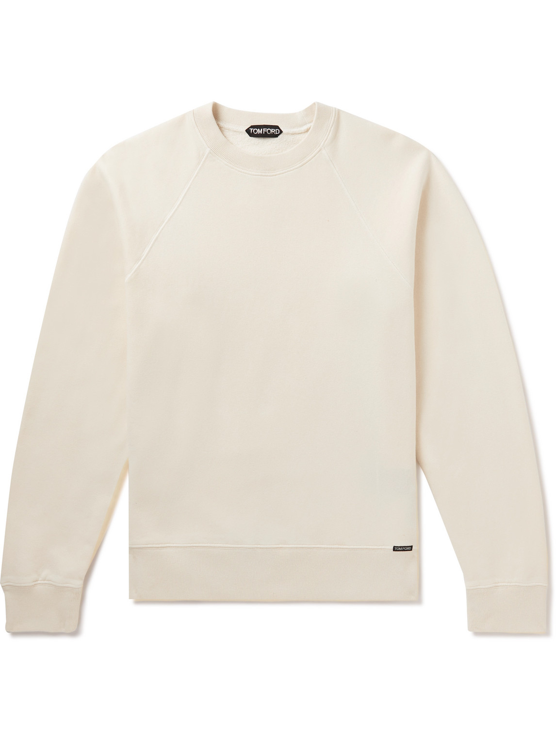 Tom Ford Garment-dyed Cotton-jersey Sweatshirt In Neutrals