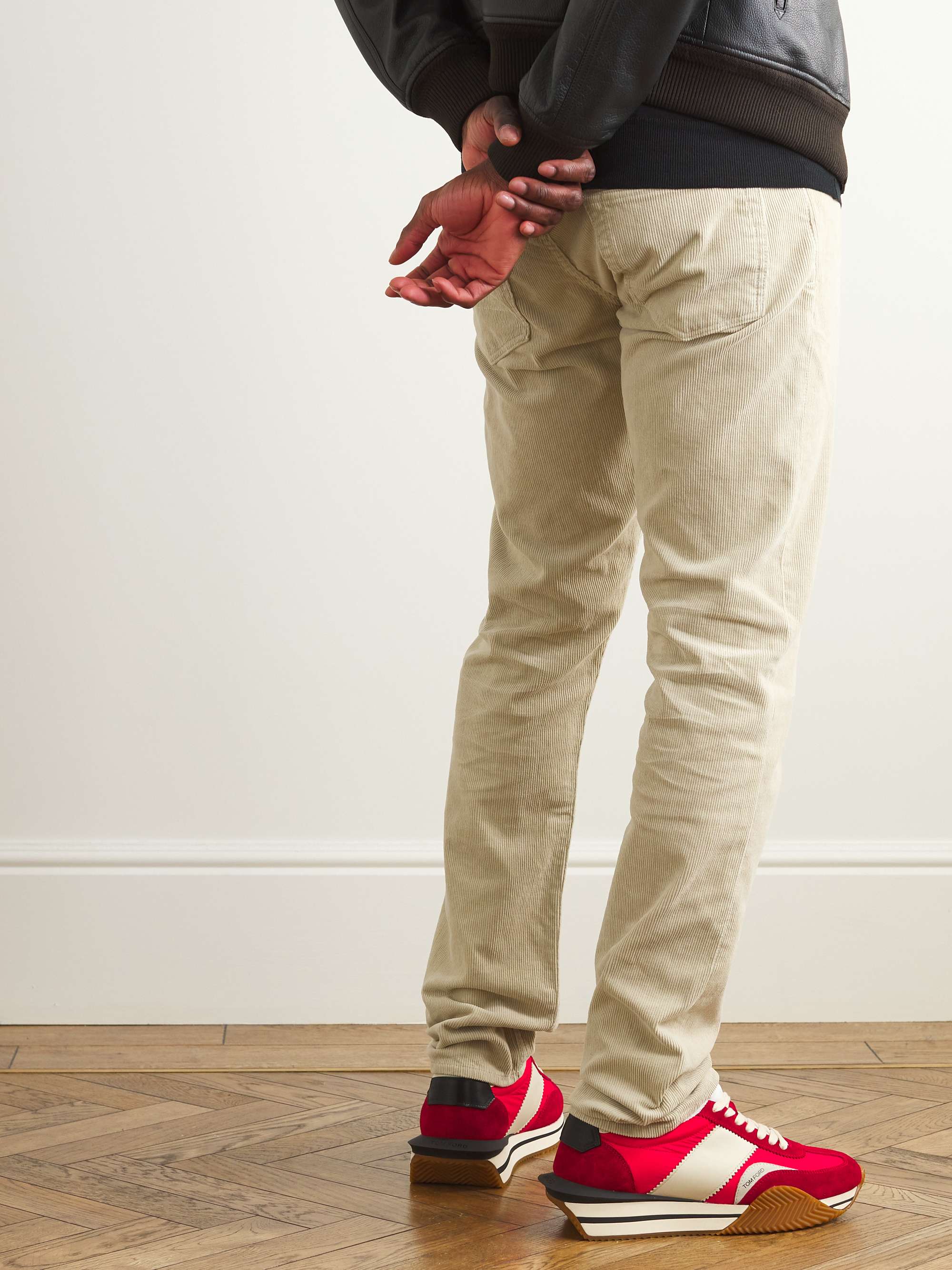 TOM FORD 12 Waves Cord Slim-Fit Cotton-Blend Corduroy Trousers