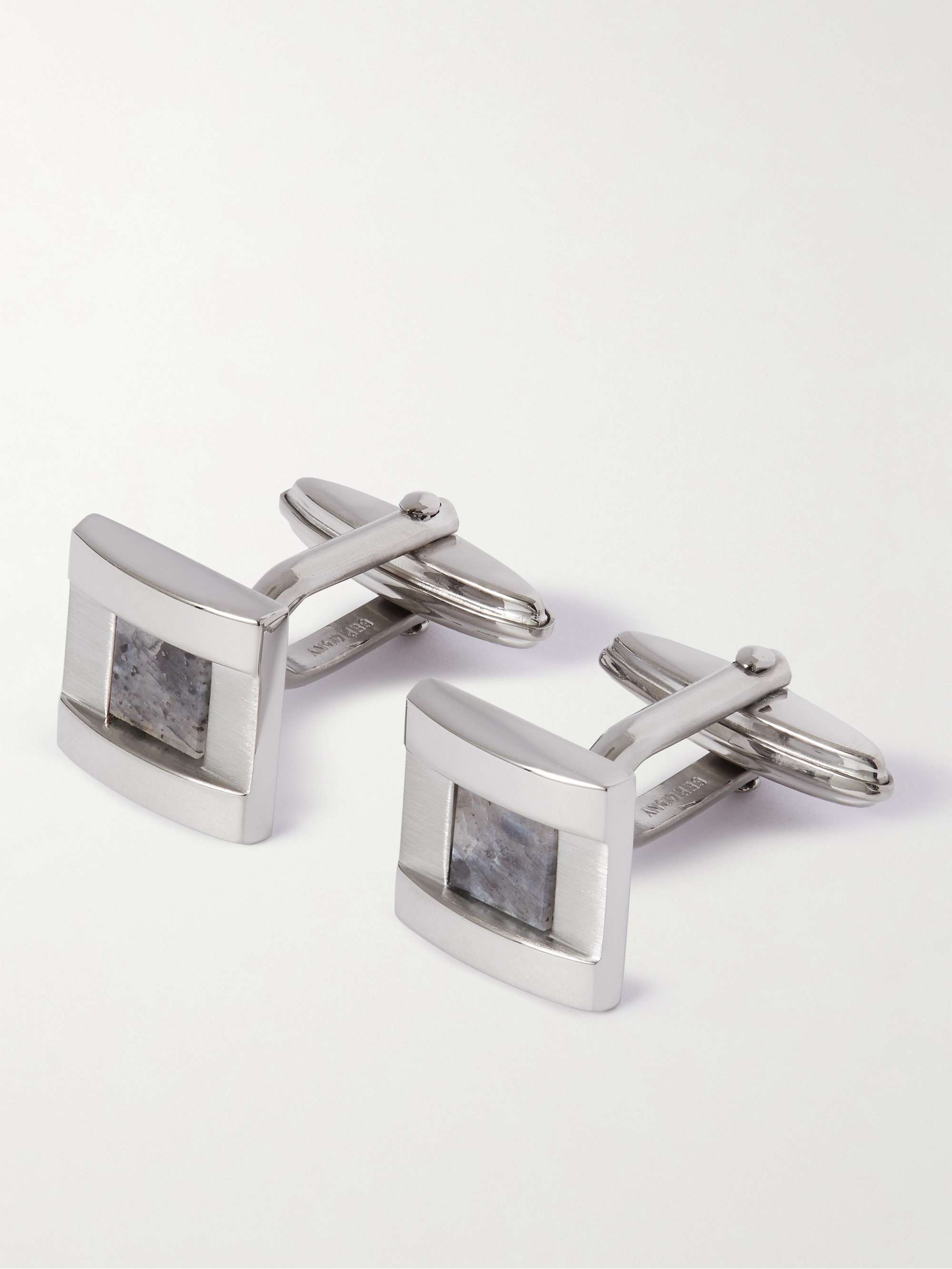 LANVIN Platinum-Plated Sodalite Cufflinks