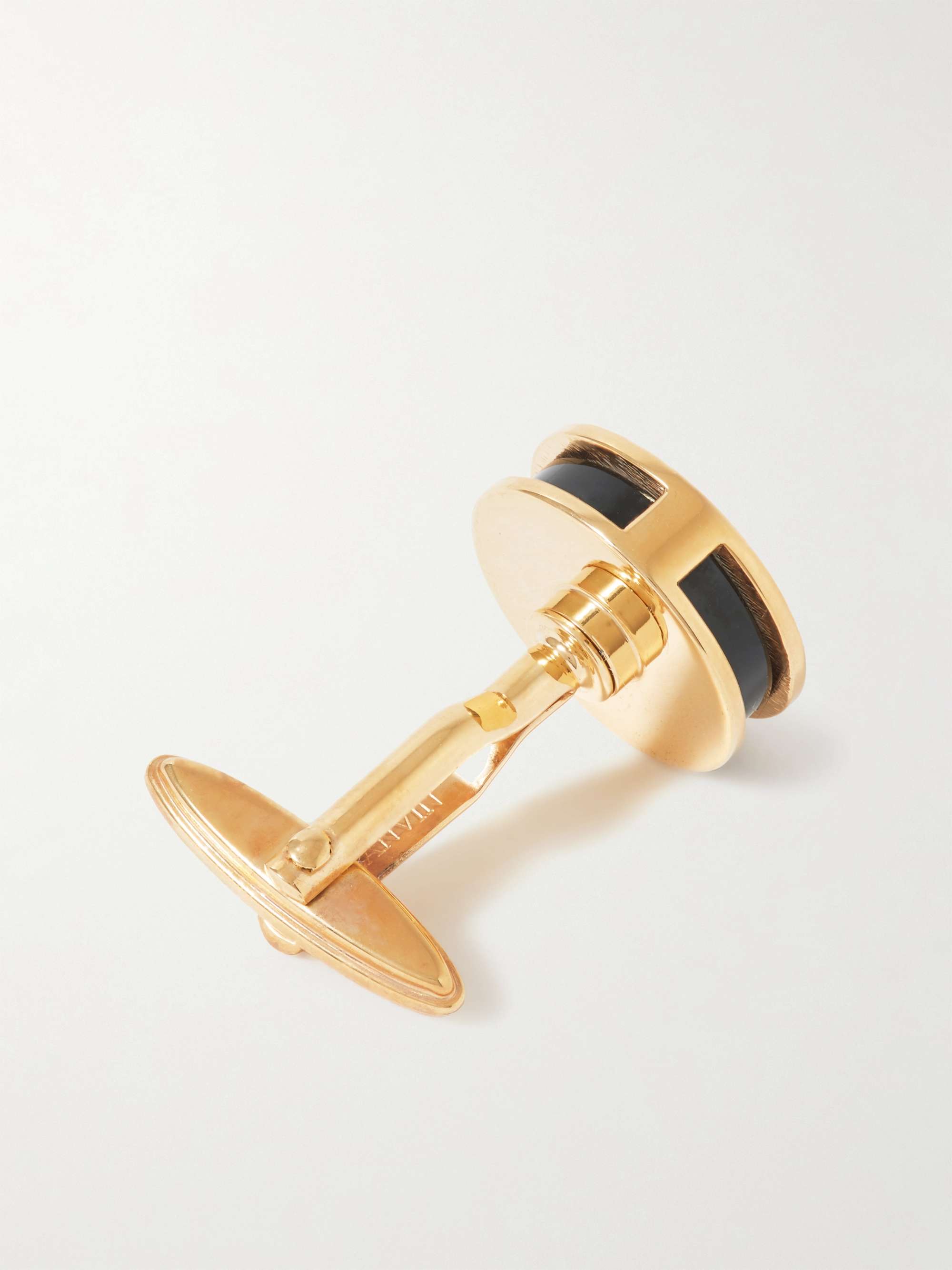 LANVIN Convertible Gold-Plated, Mother-of-Pearl and Onyx Cufflinks