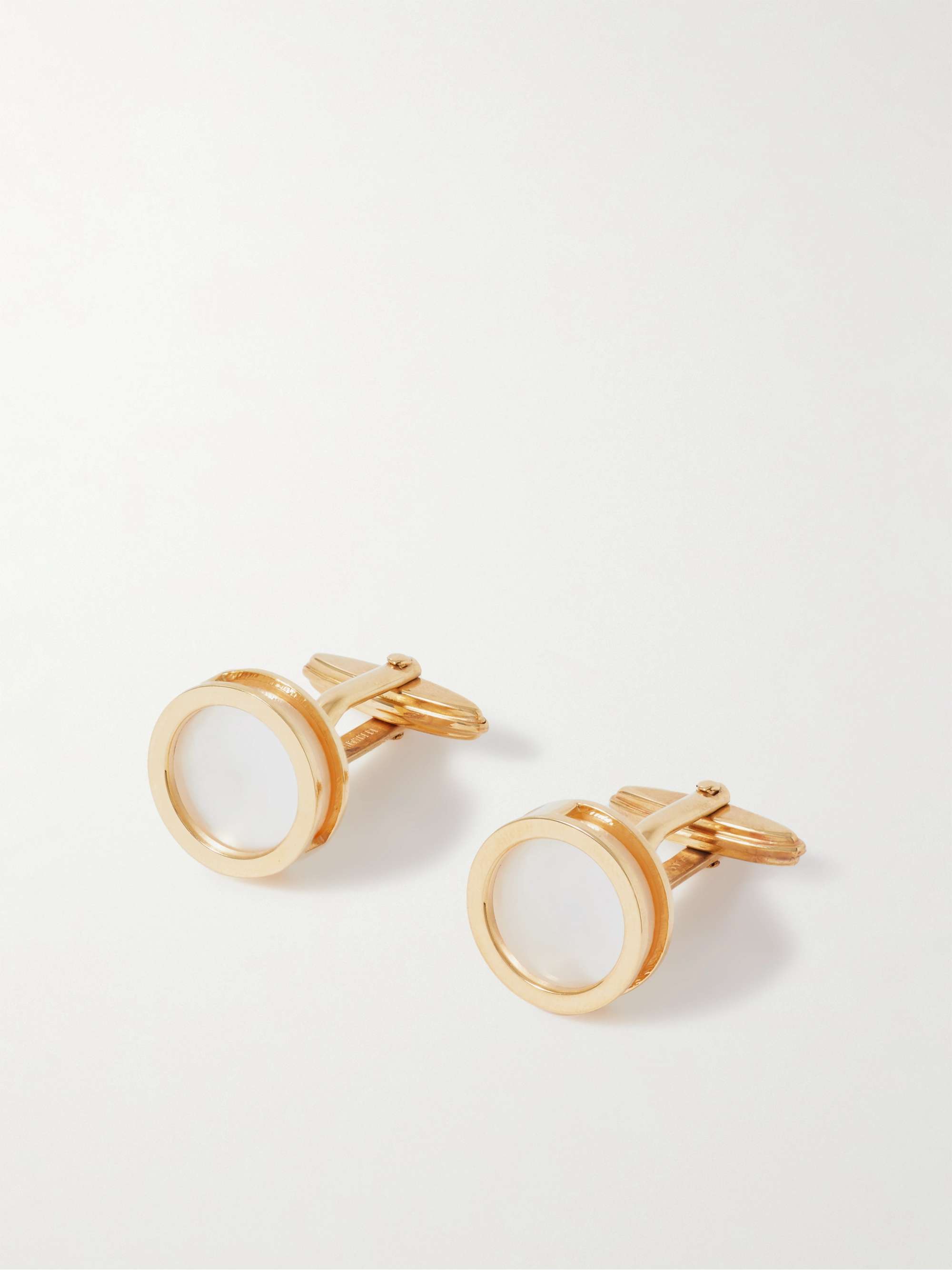 LANVIN Convertible Gold-Plated, Mother-of-Pearl and Onyx Cufflinks