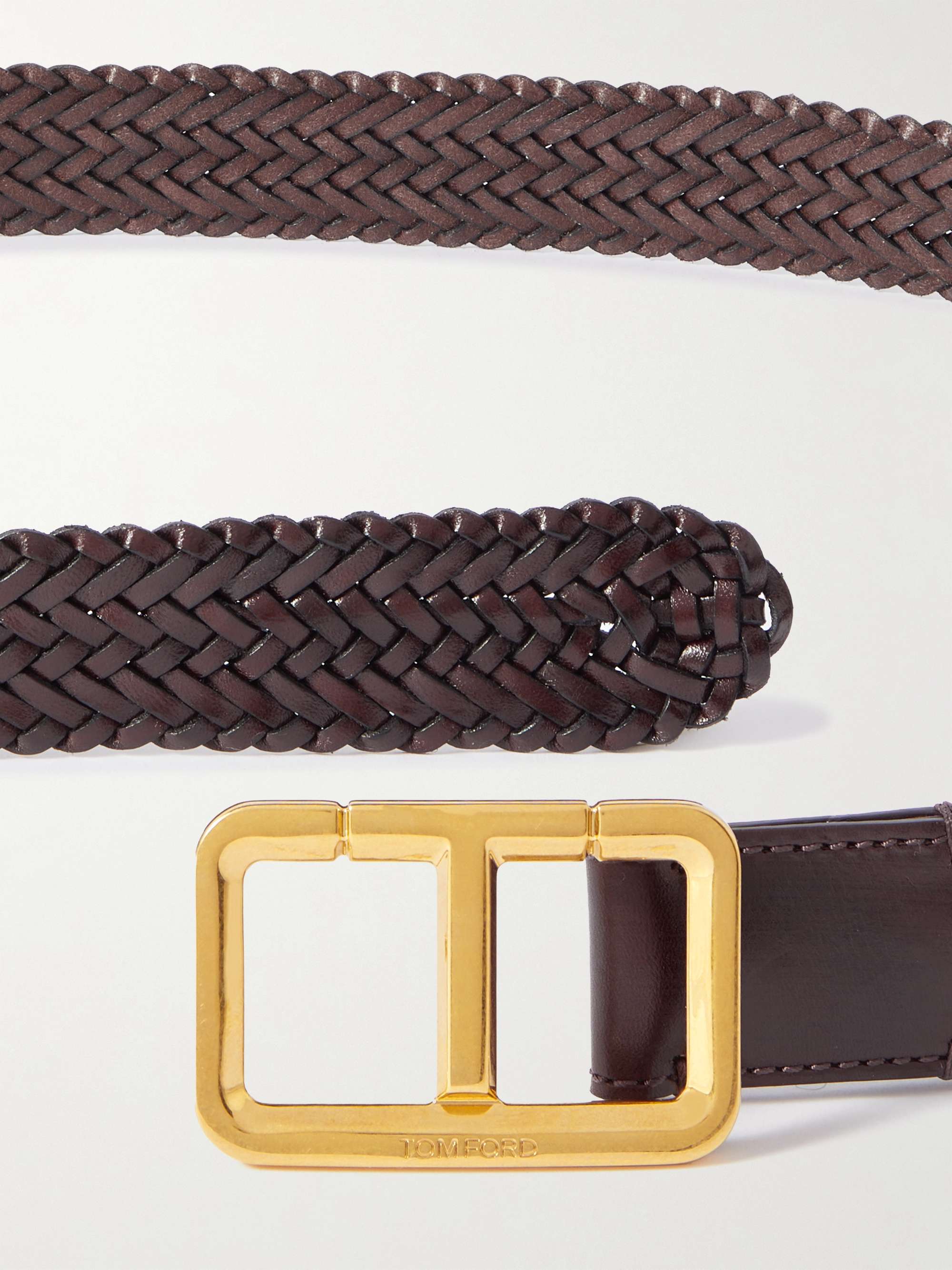 TOM FORD 3cm Woven Leather Belt