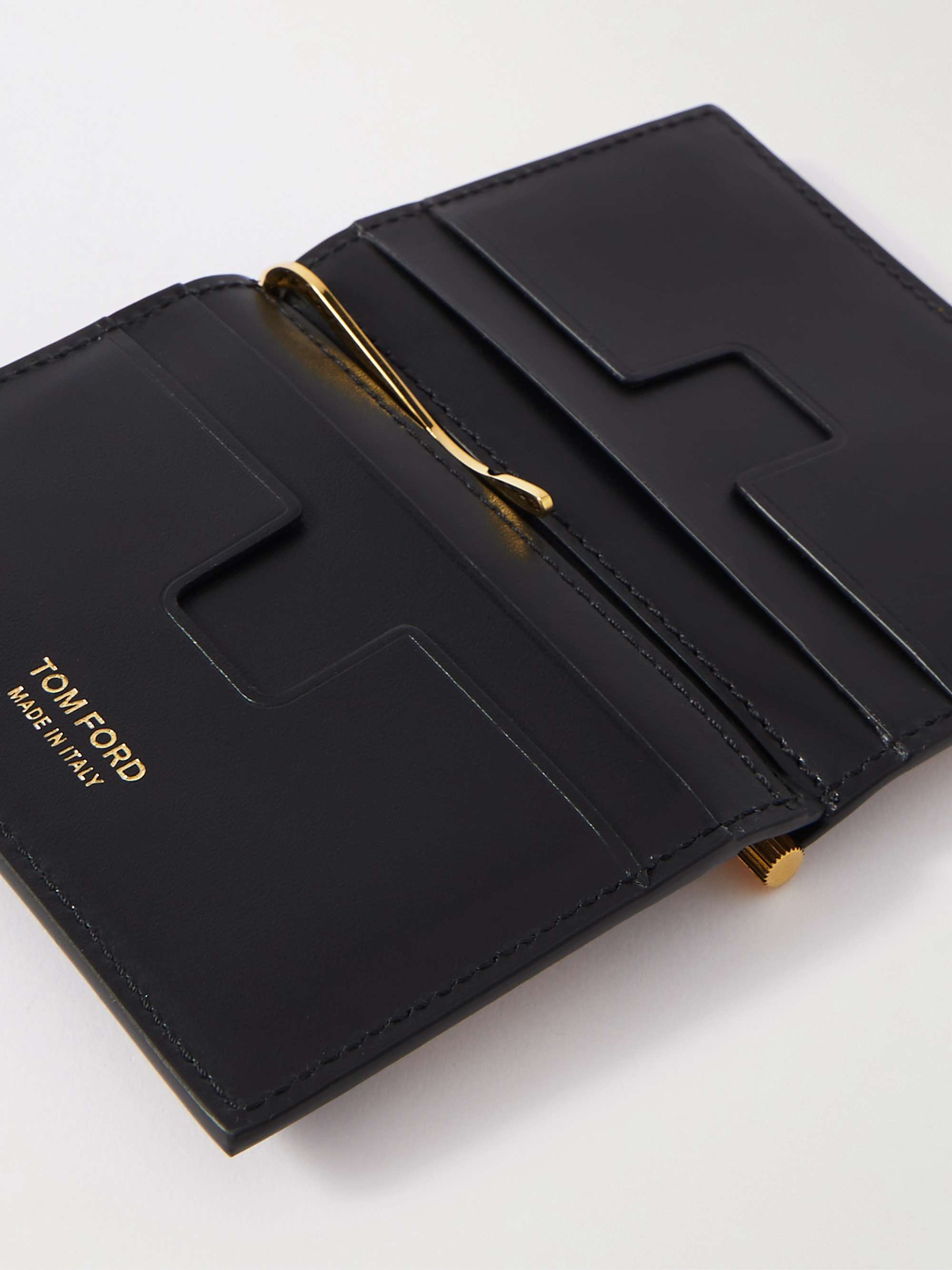 TOM FORD Leopard-Print Full-Grain Leather Bifold Cardholder with Money Clip