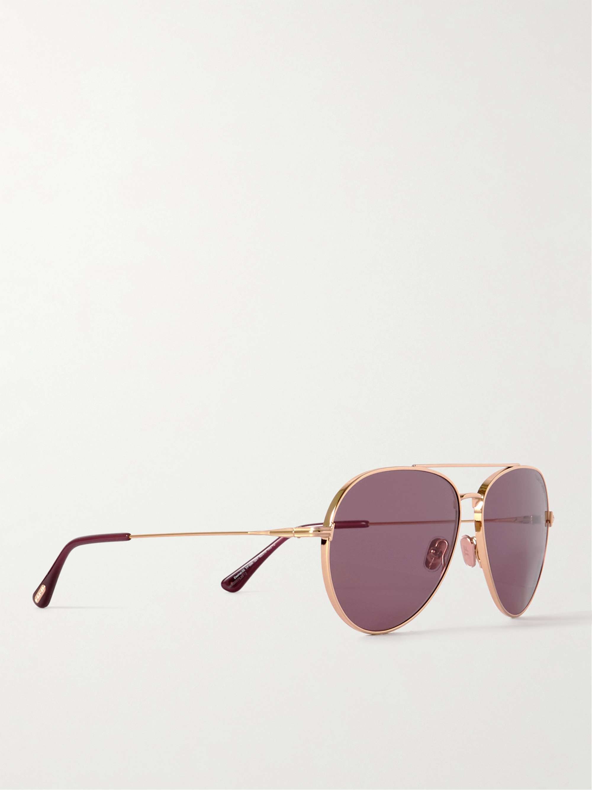 TOM FORD Aviator-Style Gold-Tone Sunglasses