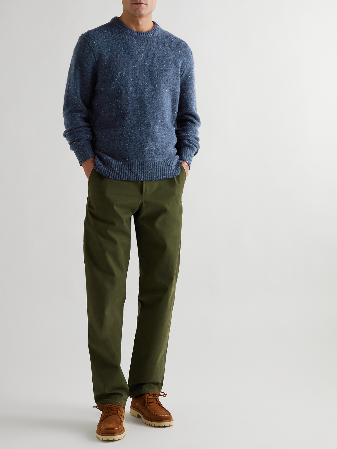 Shop Alex Mill Donegal Merino Wool-blend Sweater In Blue