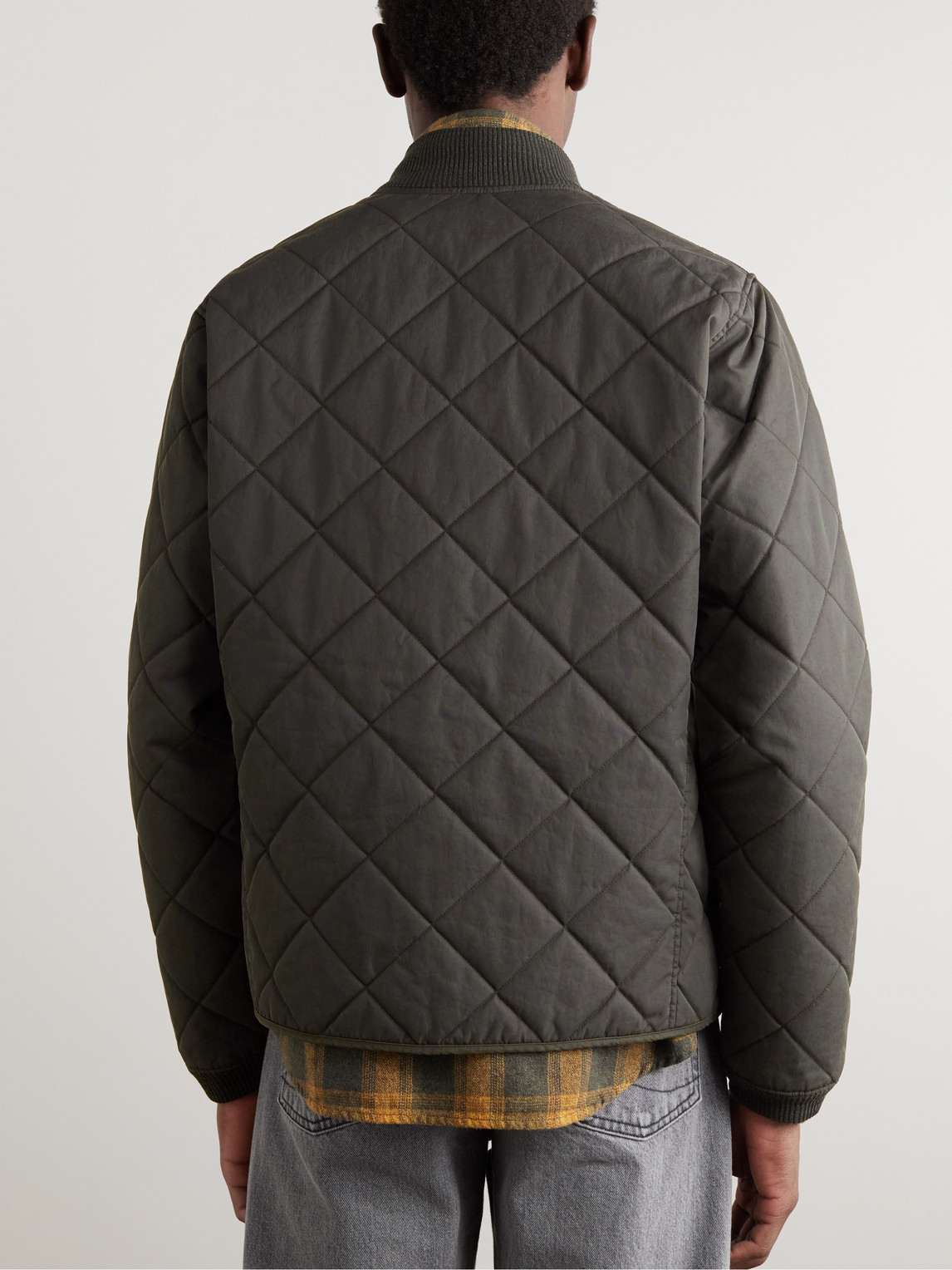RRL BENTON QUILTED RECYCLED-SHELL BOMBER JACKET