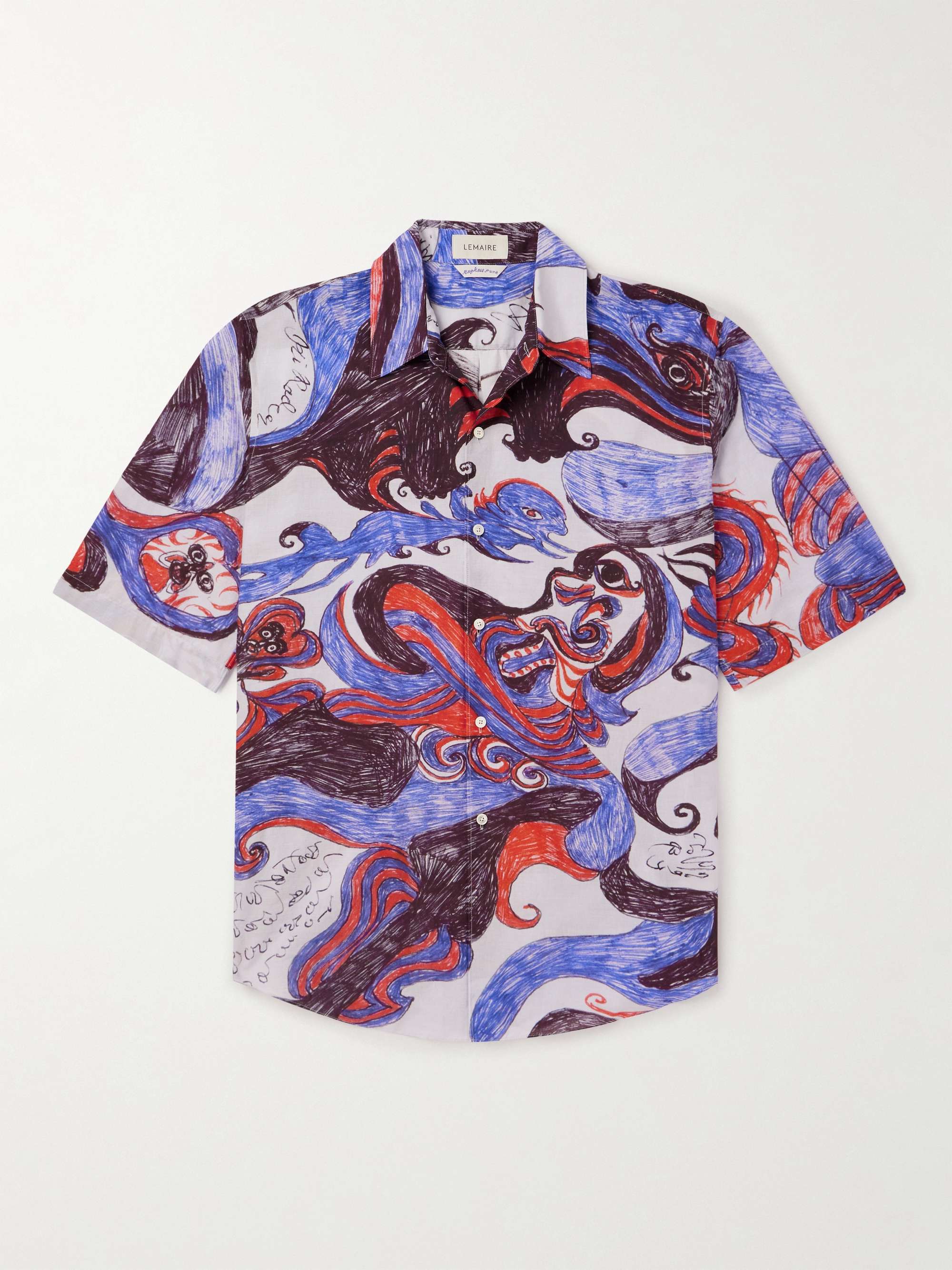 LEMAIRE Angkasapura Printed Cotton-Poplin Shirt for Men | MR PORTER