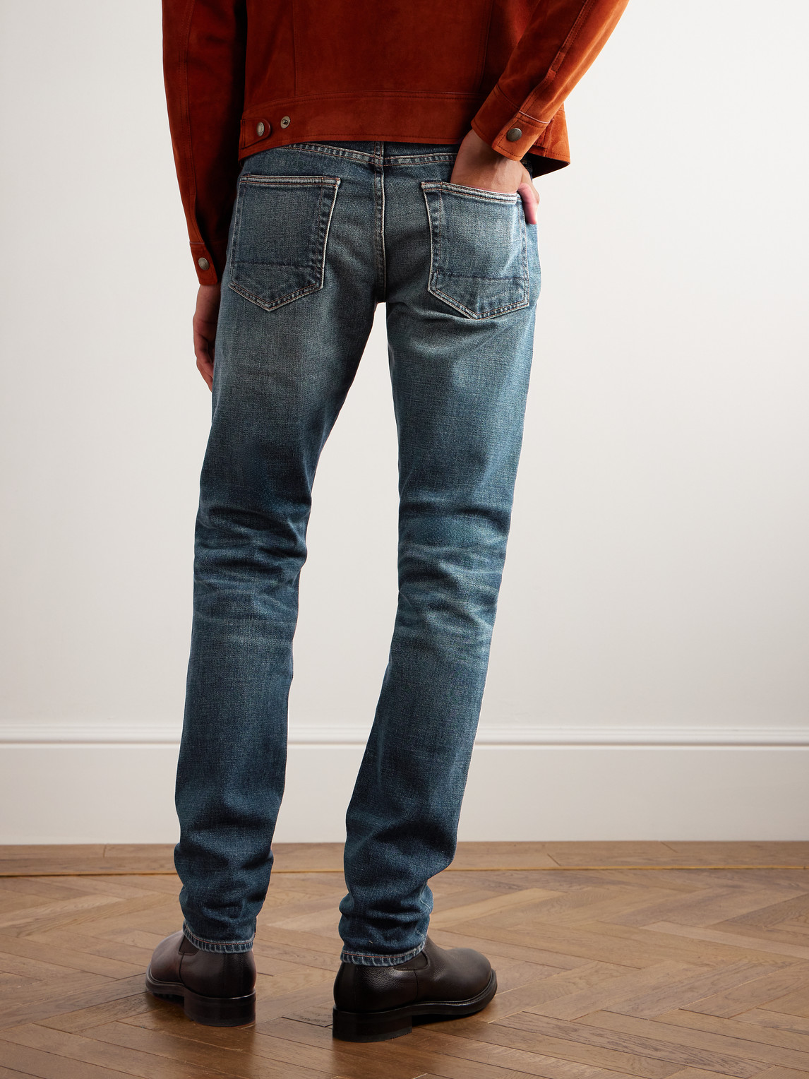 Shop Tom Ford Skinny-fit Selvedge Jeans In Blue