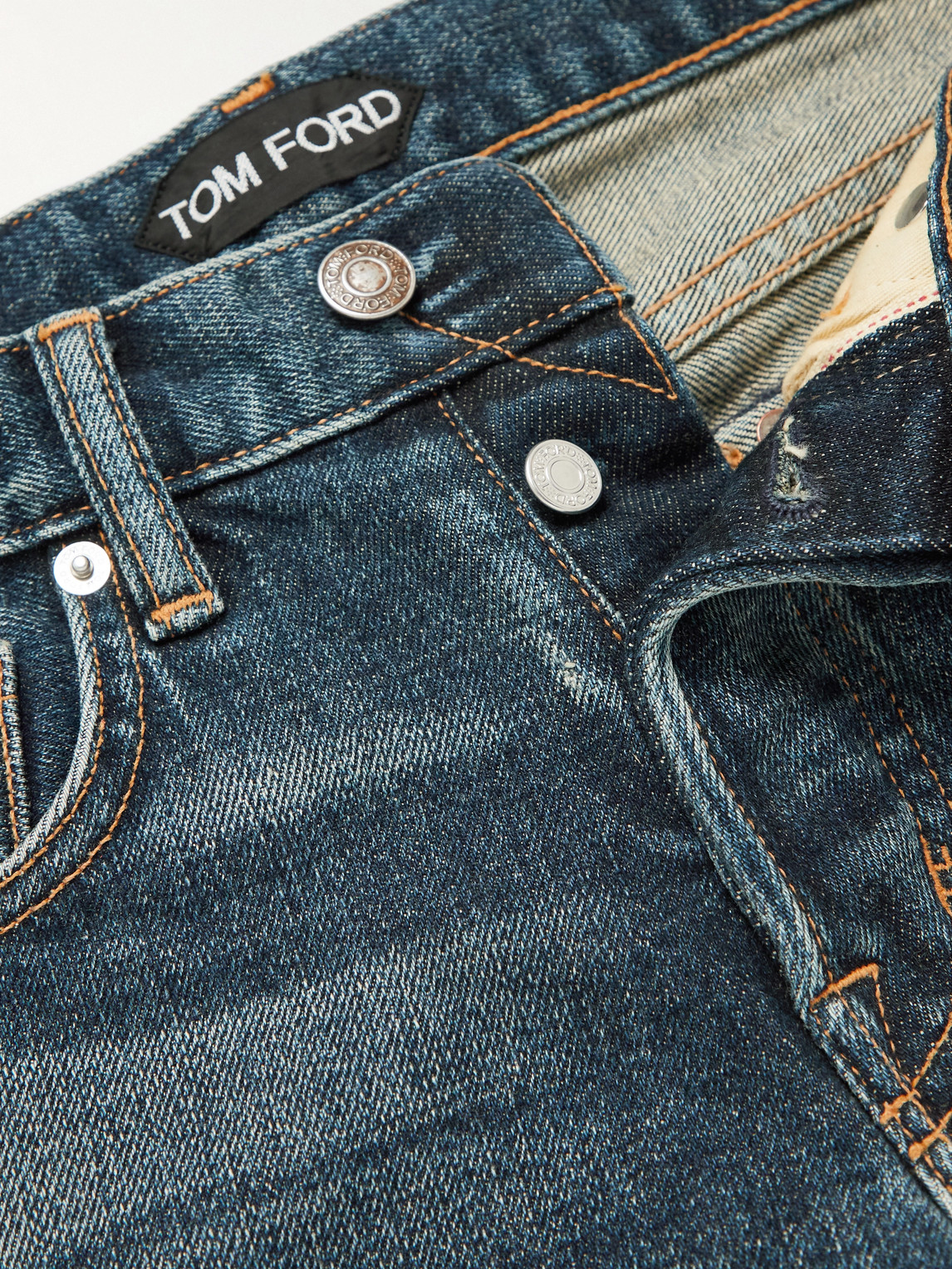Shop Tom Ford Skinny-fit Selvedge Jeans In Blue