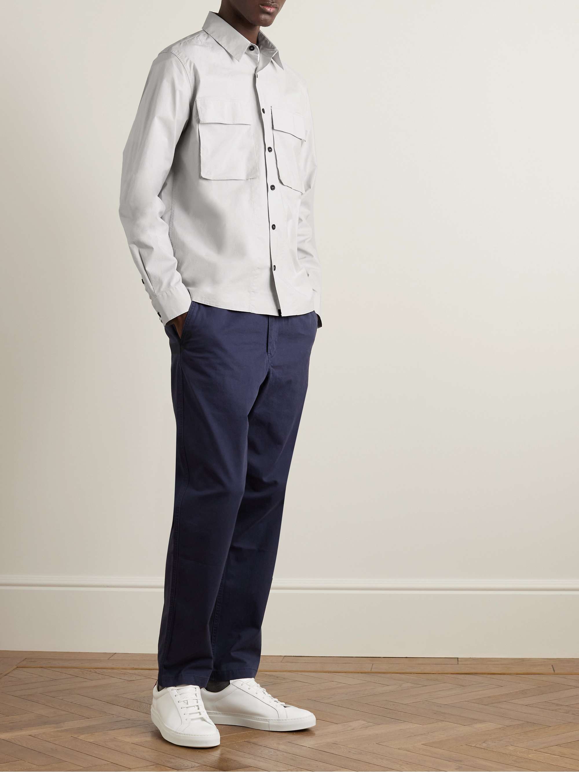 BELSTAFF Caster Logo-Appliquéd Stretch Cotton-Poplin Shirt