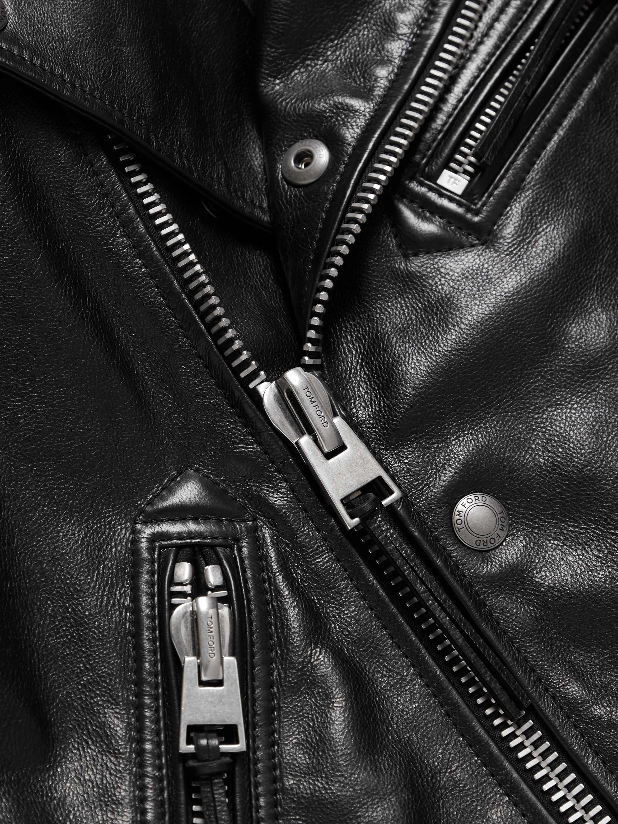 TOM FORD Slim-Fit Full-Grain Leather Biker Jacket
