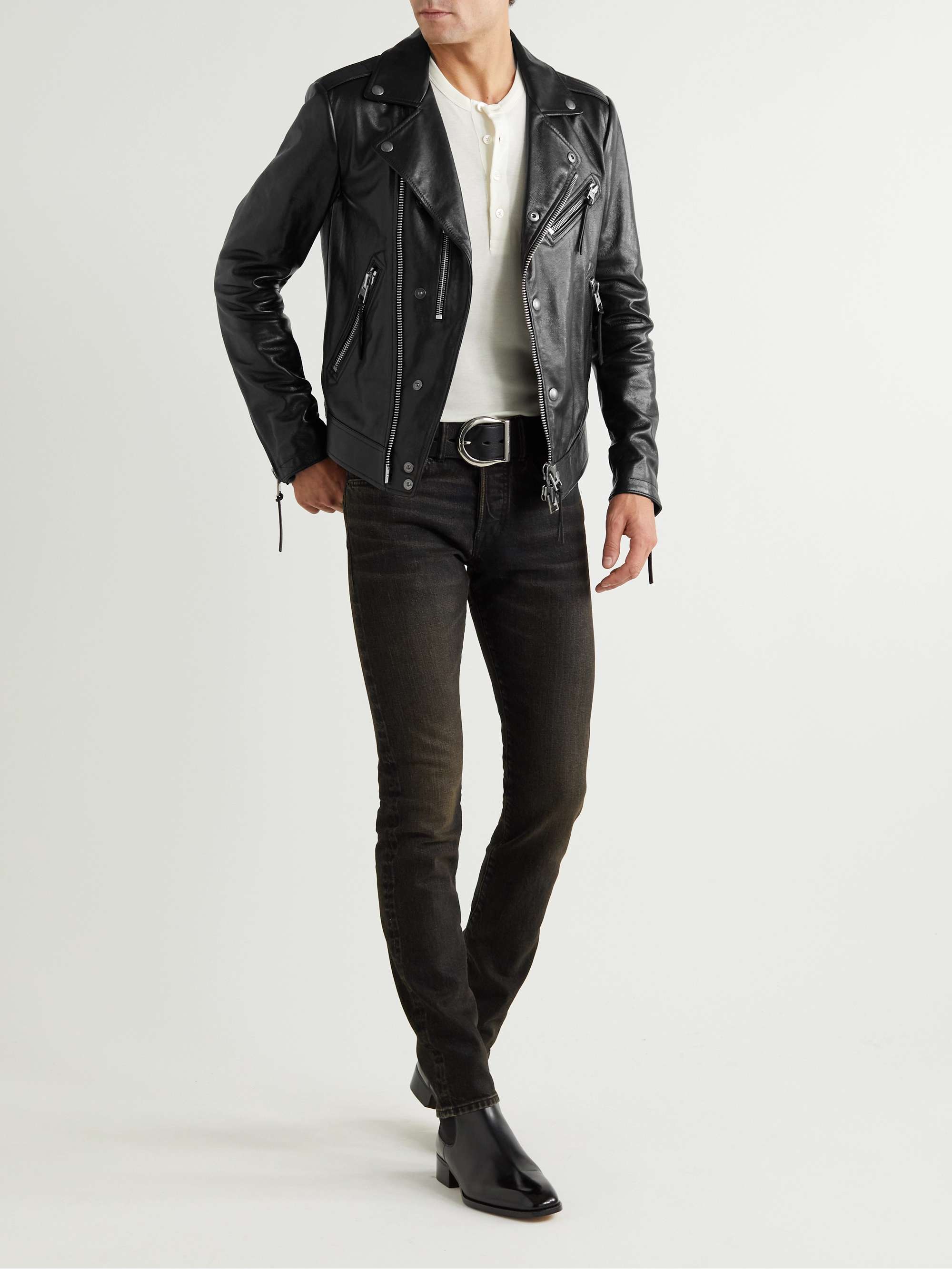 leather biker jacket