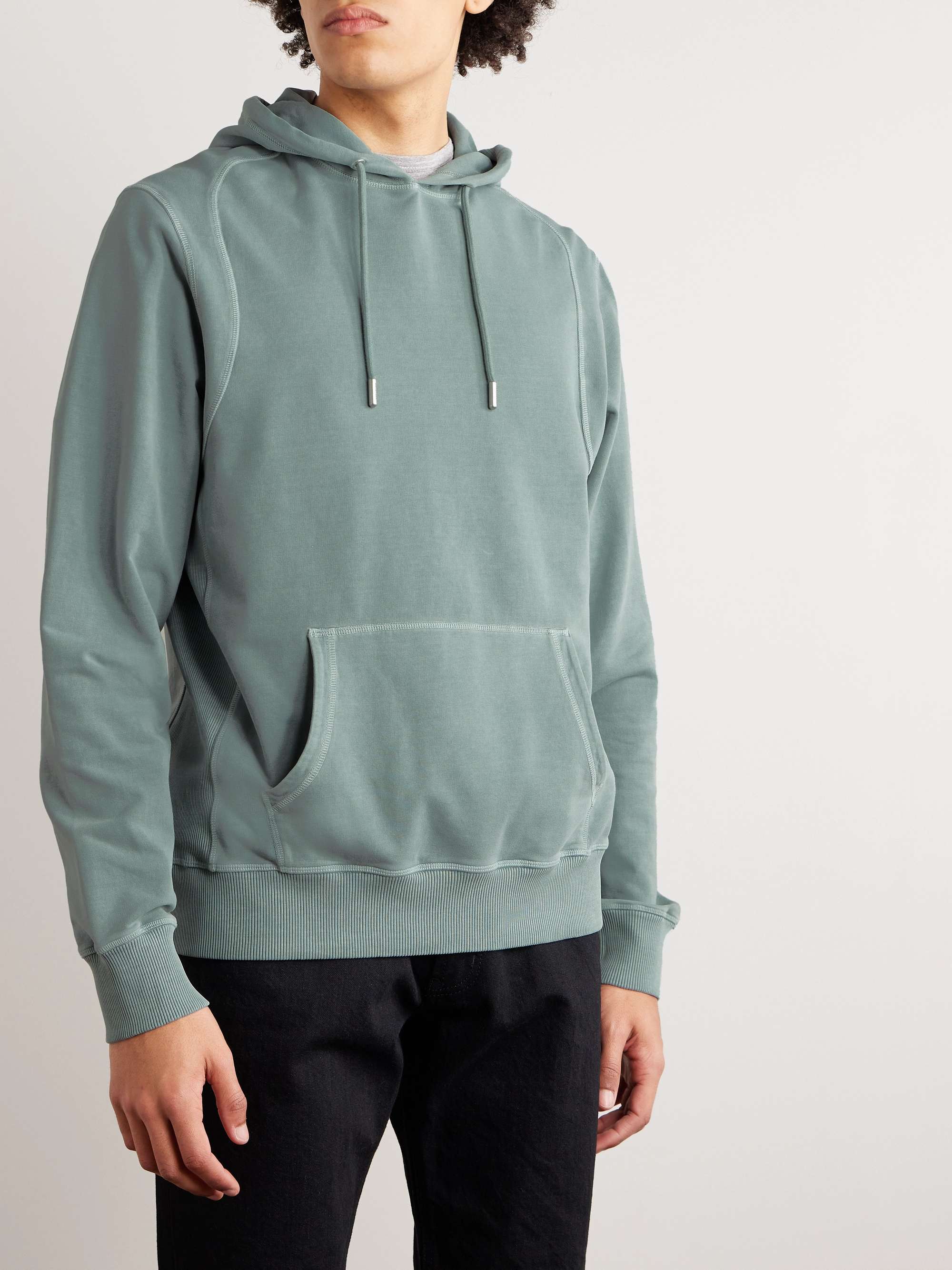 BELSTAFF Gauge Logo-Appliquéd Garment-Dyed Cotton-Jersey Hoodie