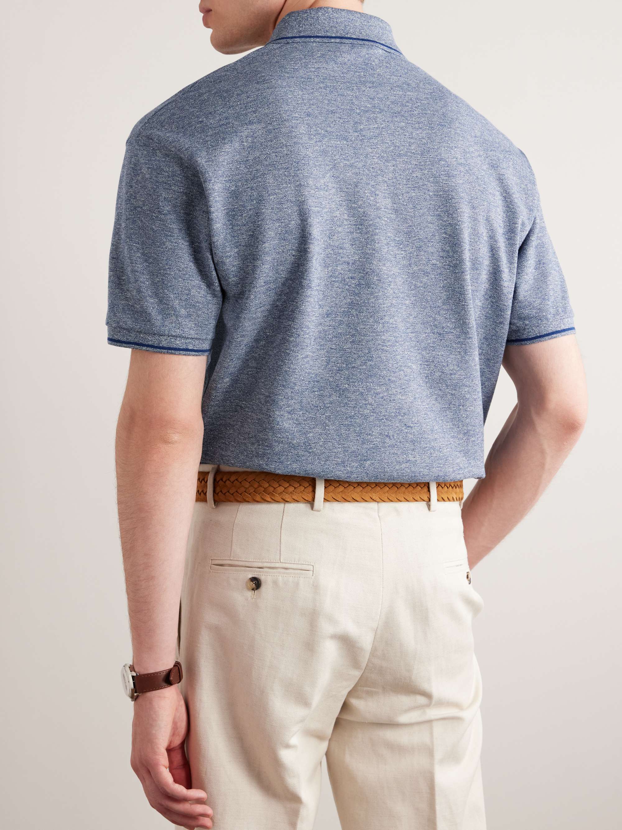LORO PIANA Cotton and Linen-Blend Polo Shirt
