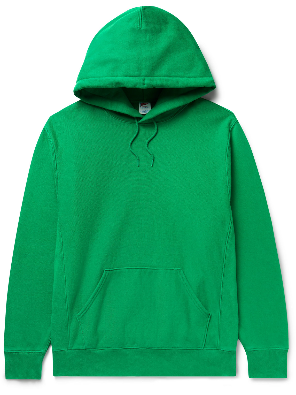 J.crew Slim-fit Cotton-blend Jersey Hoodie In Green
