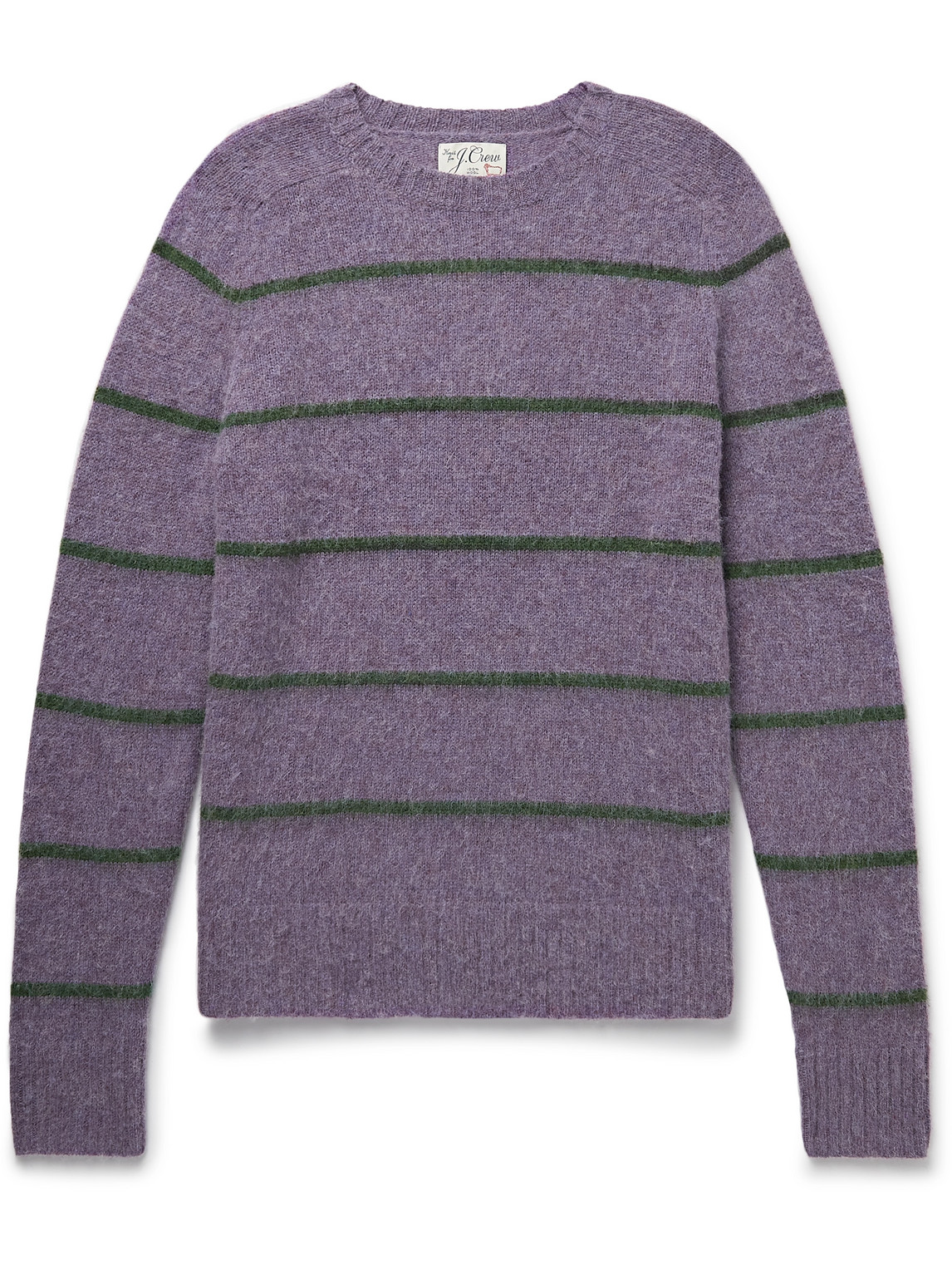 J.crew Shetland Marvin Striped Wool Sweater In Purple