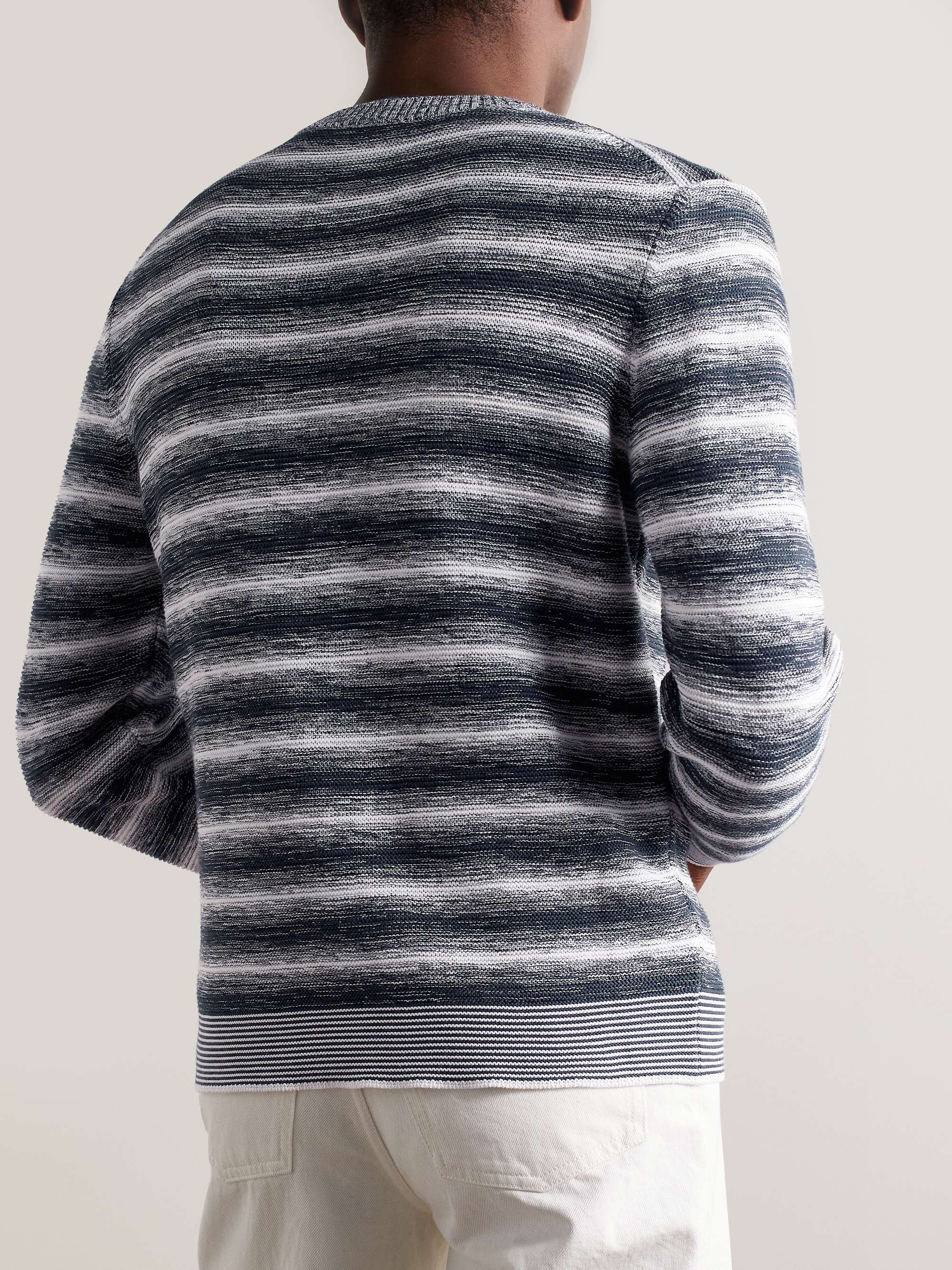 LORO PIANA Slim-Fit Space-Dyed Cotton and Silk-Blend Sweater